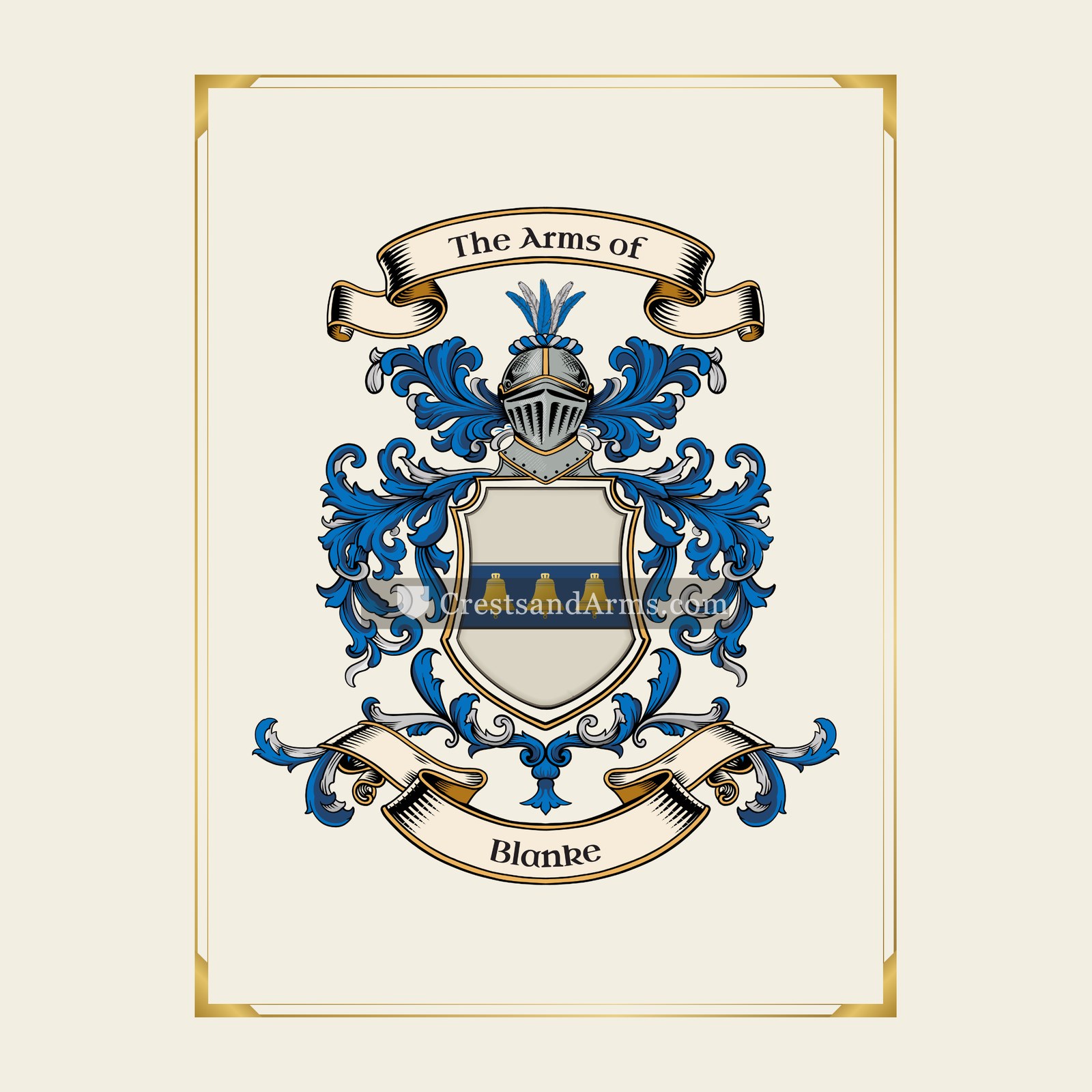With gold border