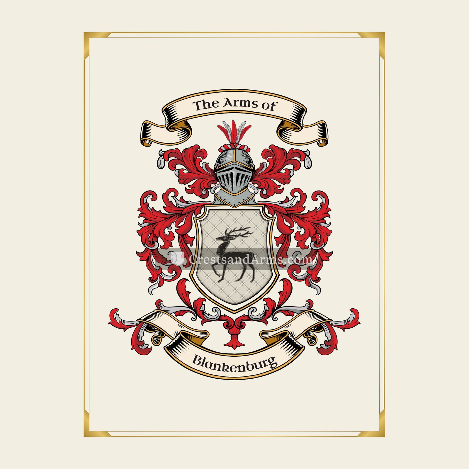 With gold border