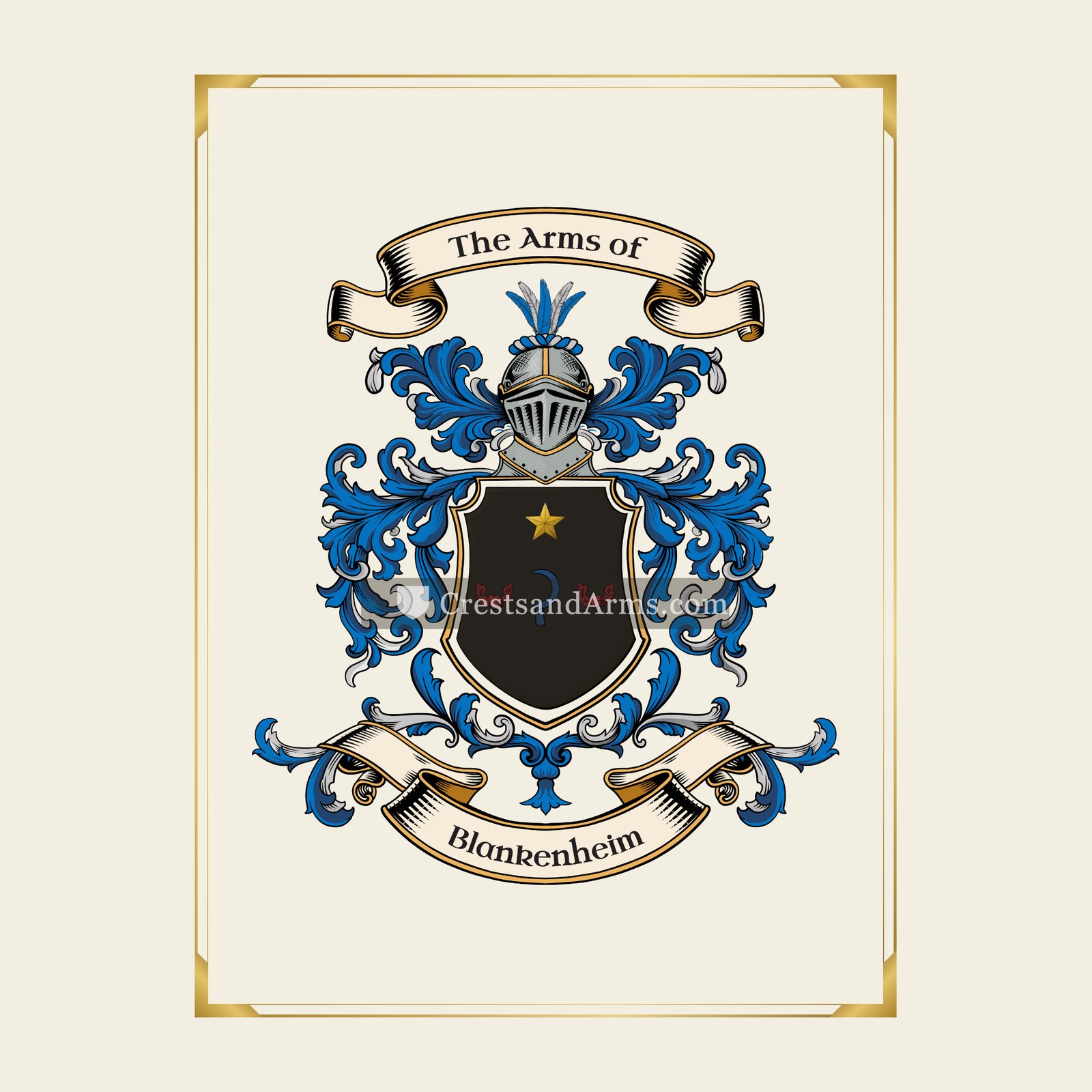 With gold border