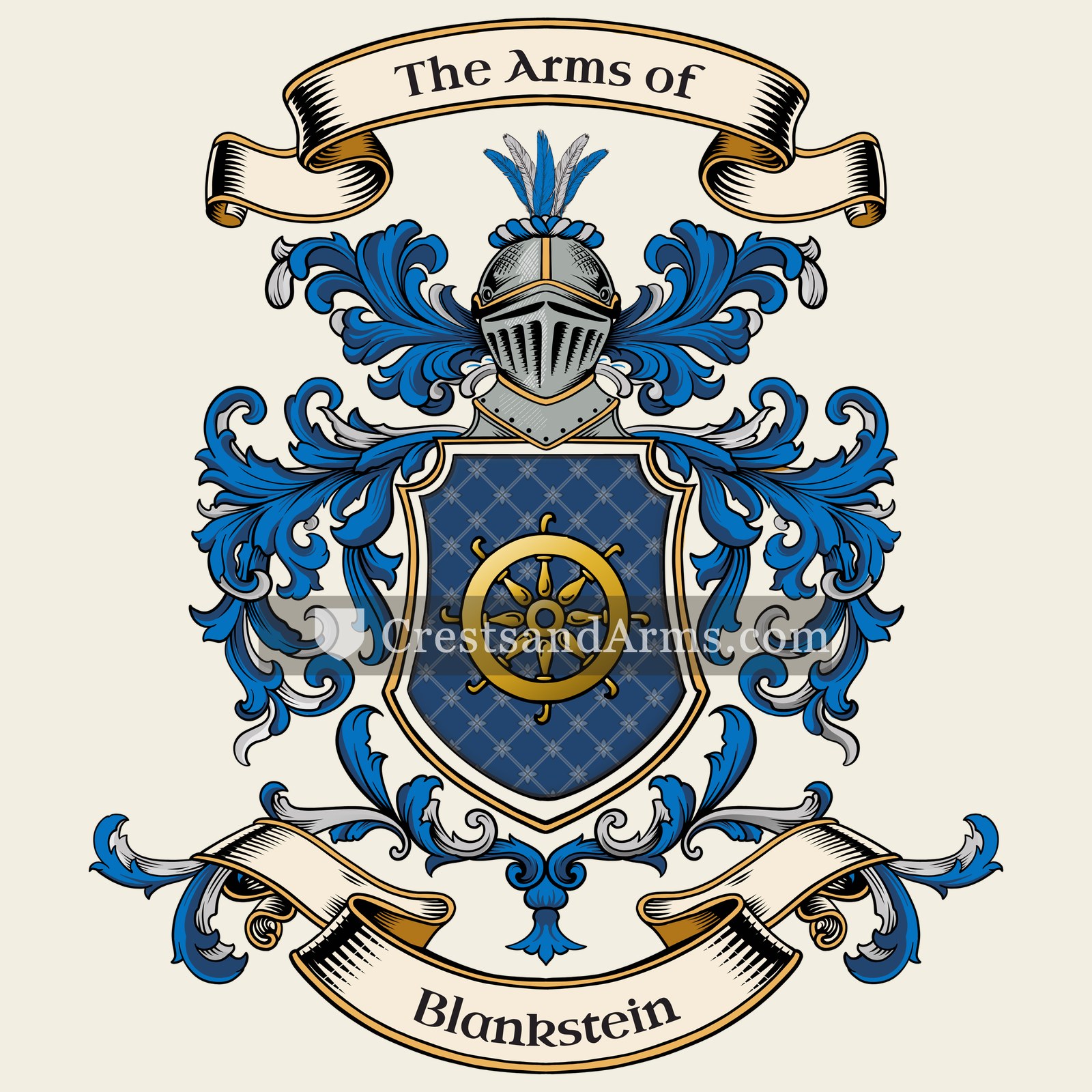 The Blankstein coat of arms, drawn from the recorded blazon