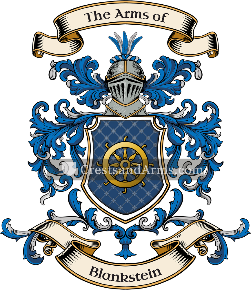 The Blankstein coat of arms, drawn from the recorded blazon