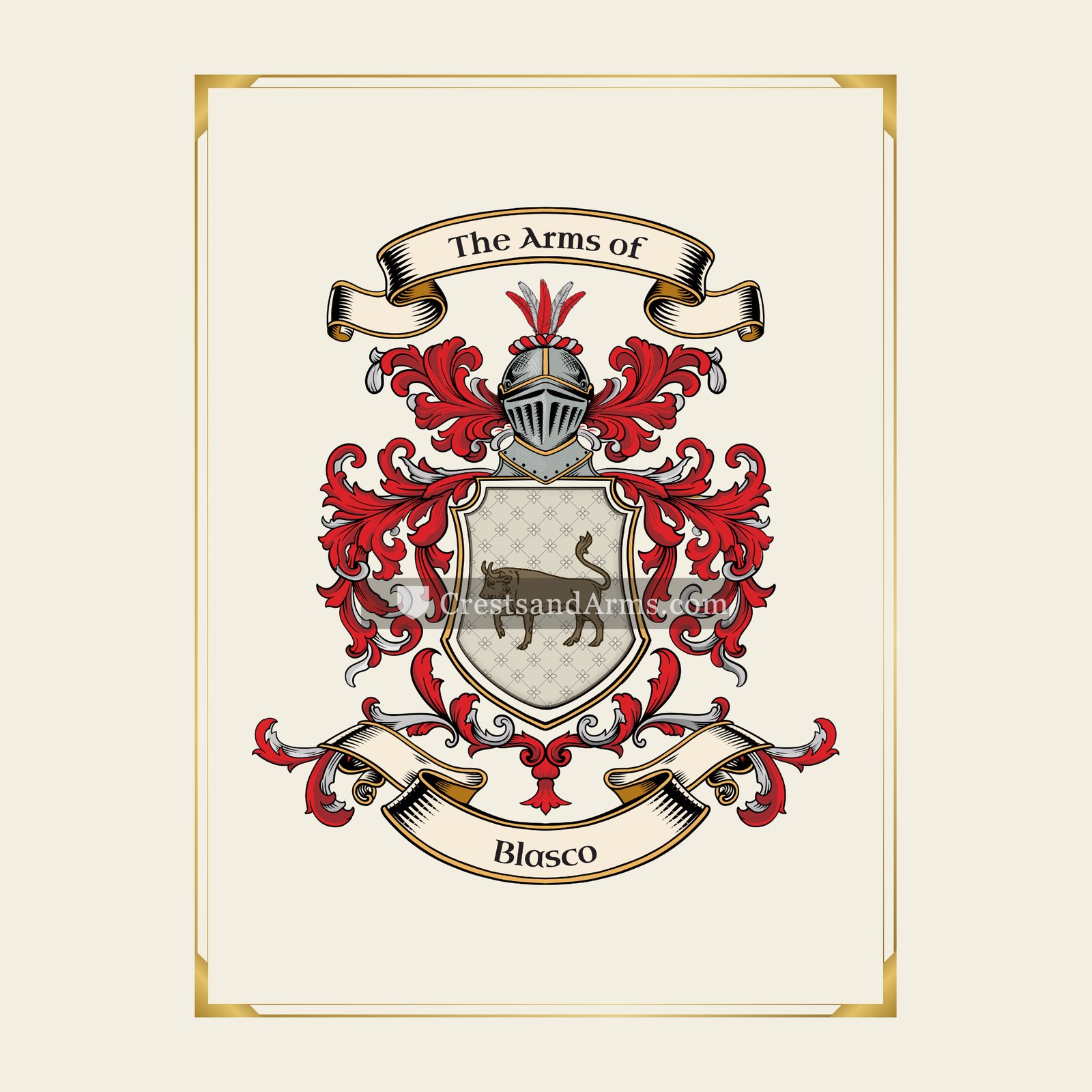 With gold border