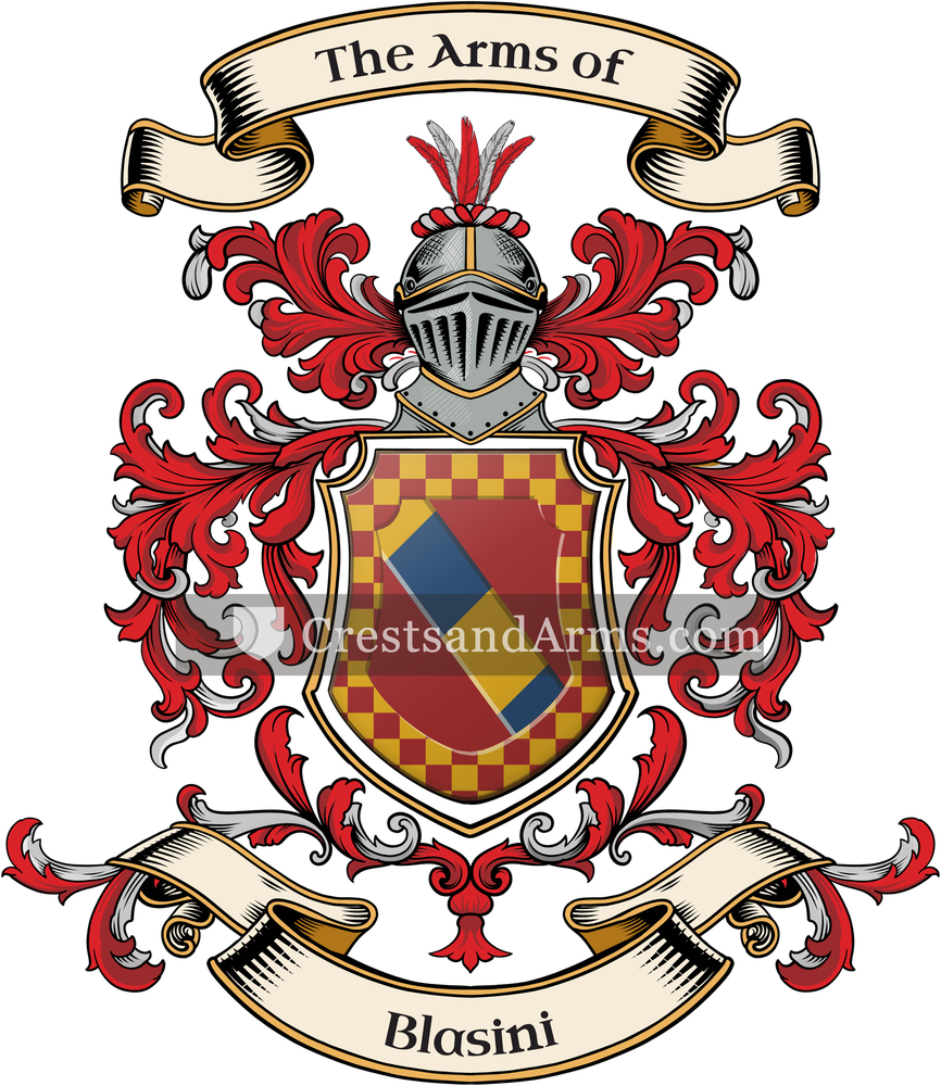 The Blasini coat of arms, drawn from the recorded blazon