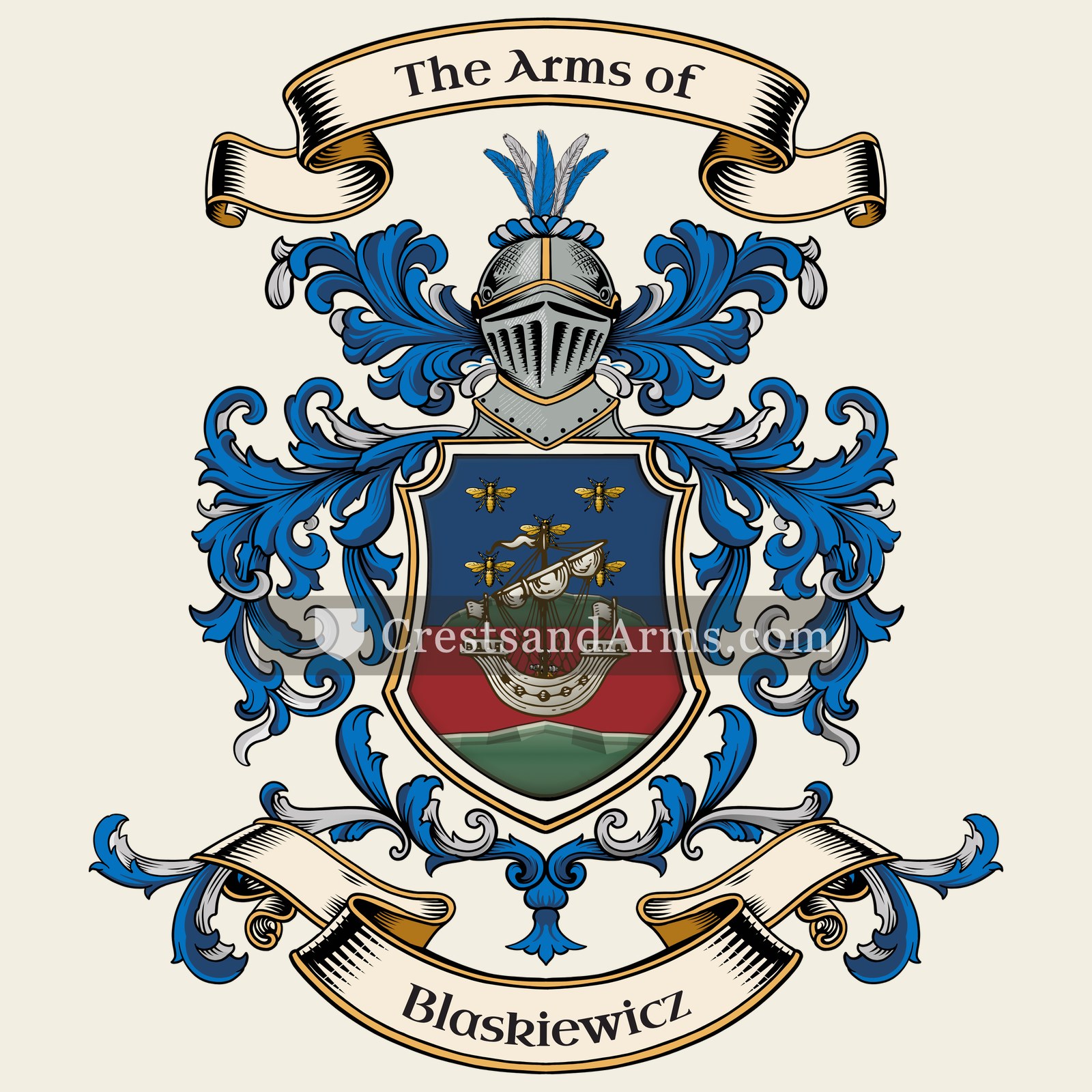 The Blaskiewicz coat of arms, drawn from the recorded blazon