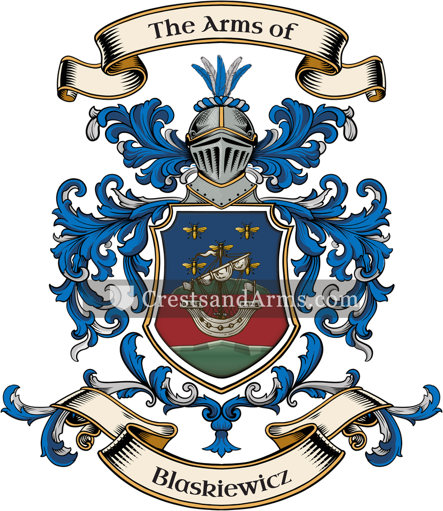 The Blaskiewicz coat of arms, drawn from the recorded blazon