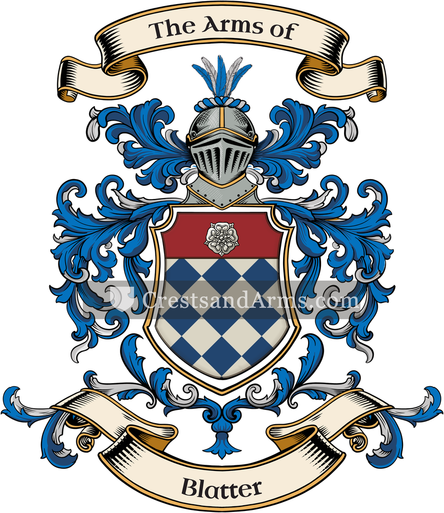 The Blatter coat of arms, drawn from the recorded blazon