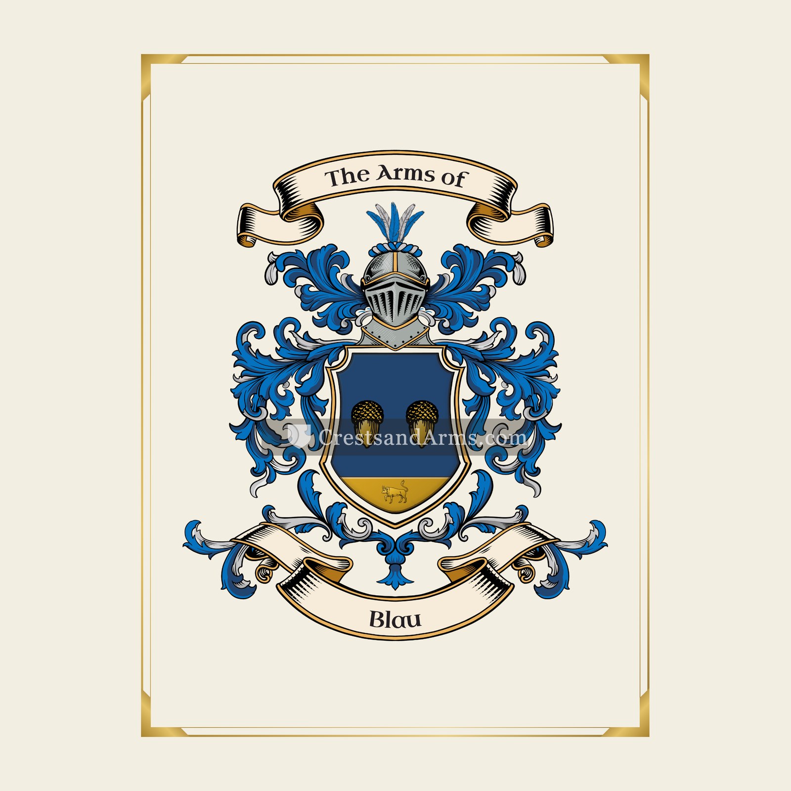 With gold border