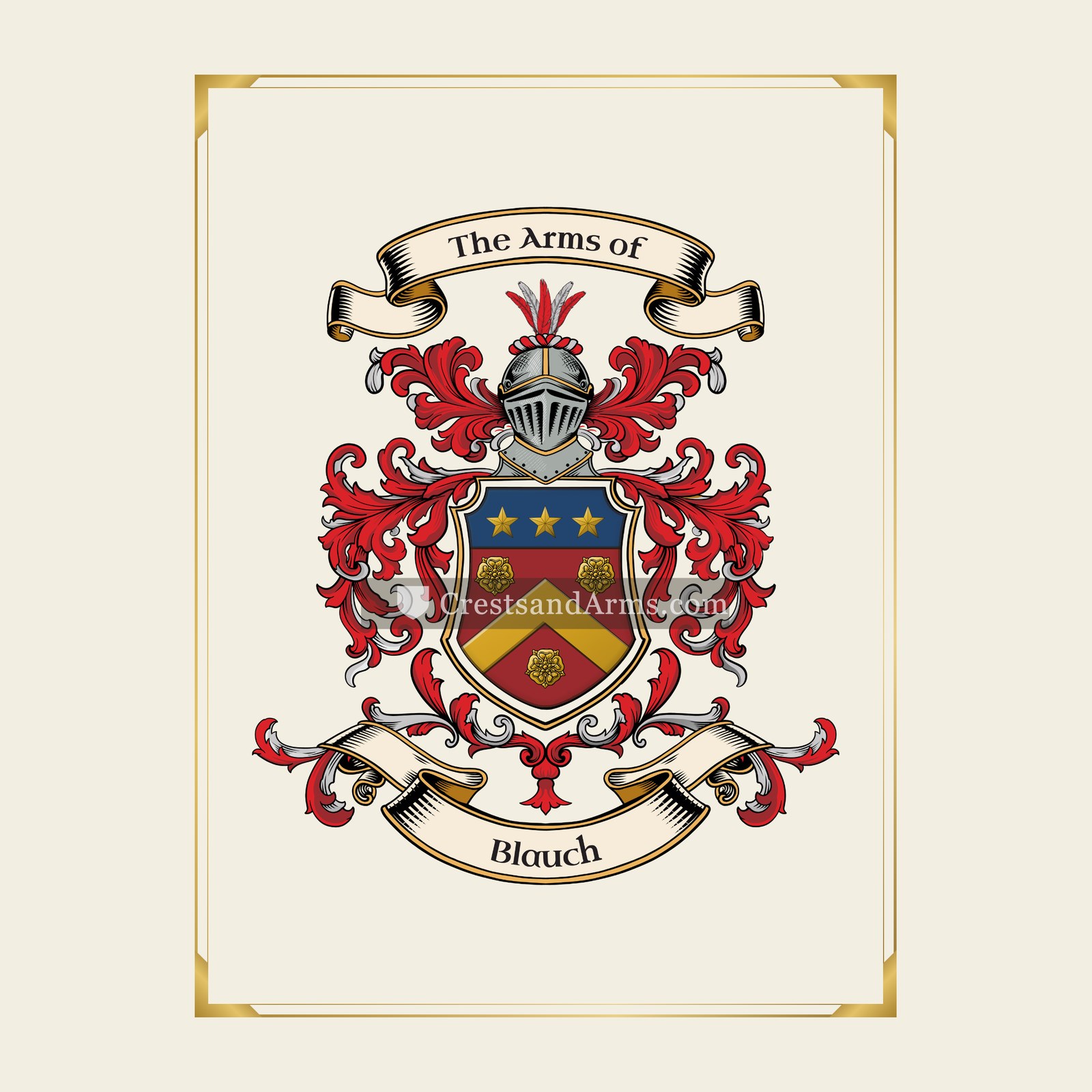 With gold border