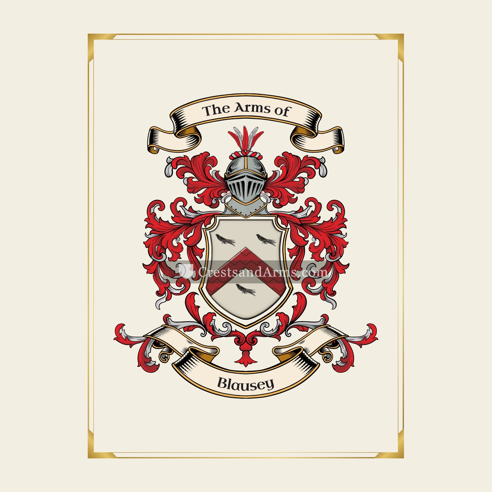 With gold border
