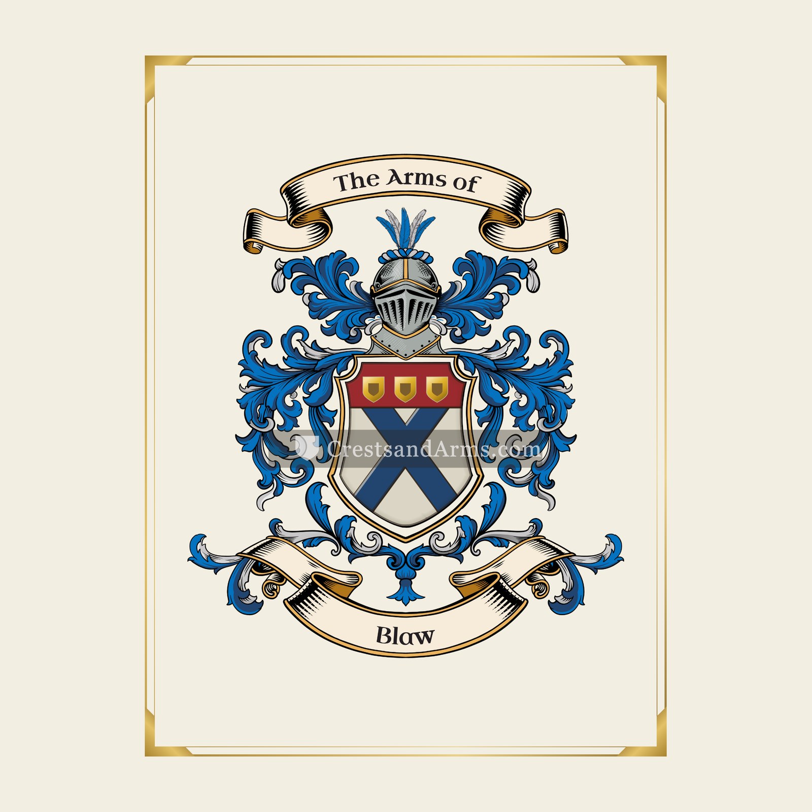 With gold border