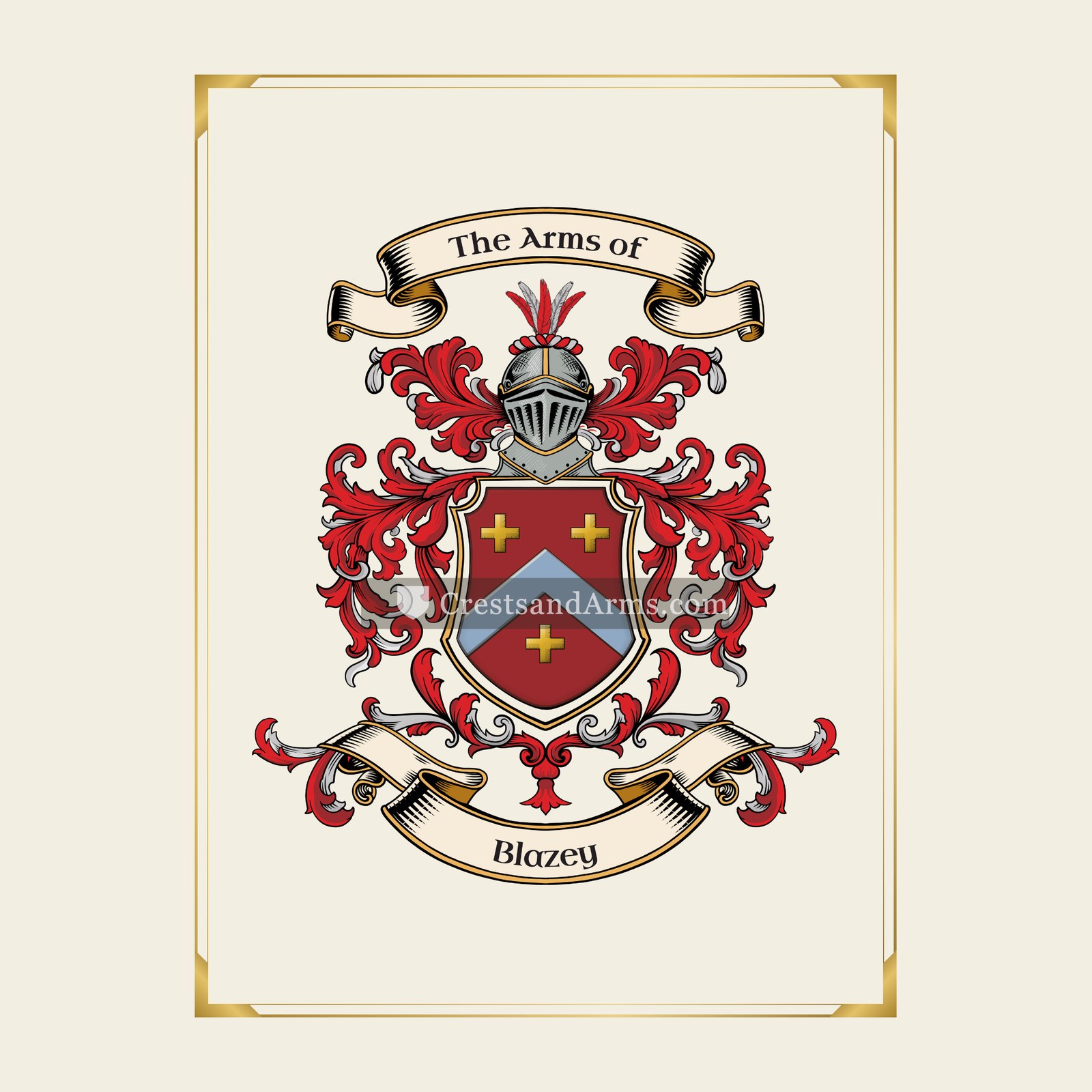 With gold border