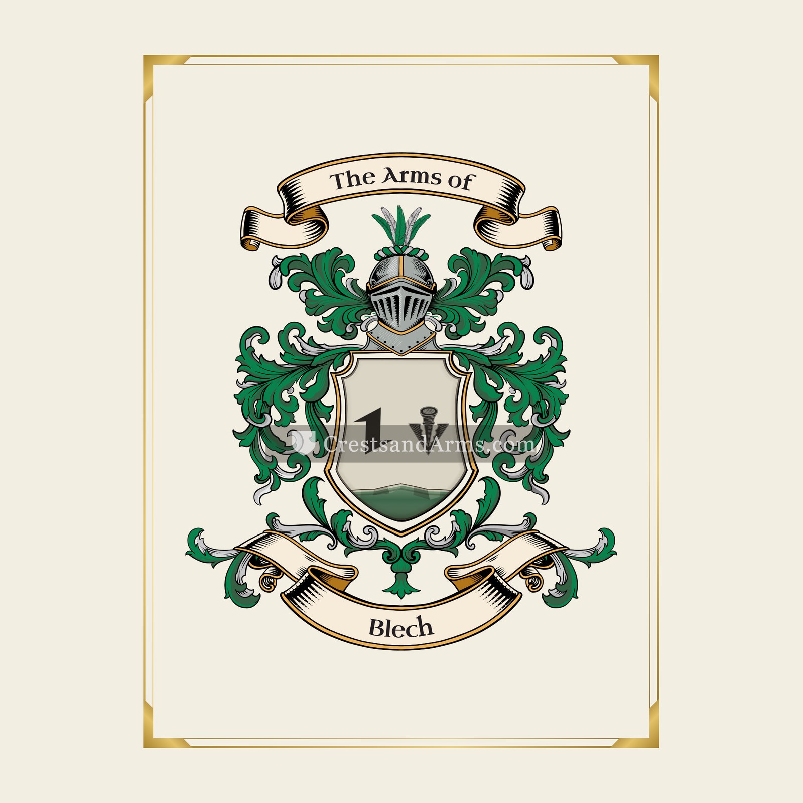 With gold border