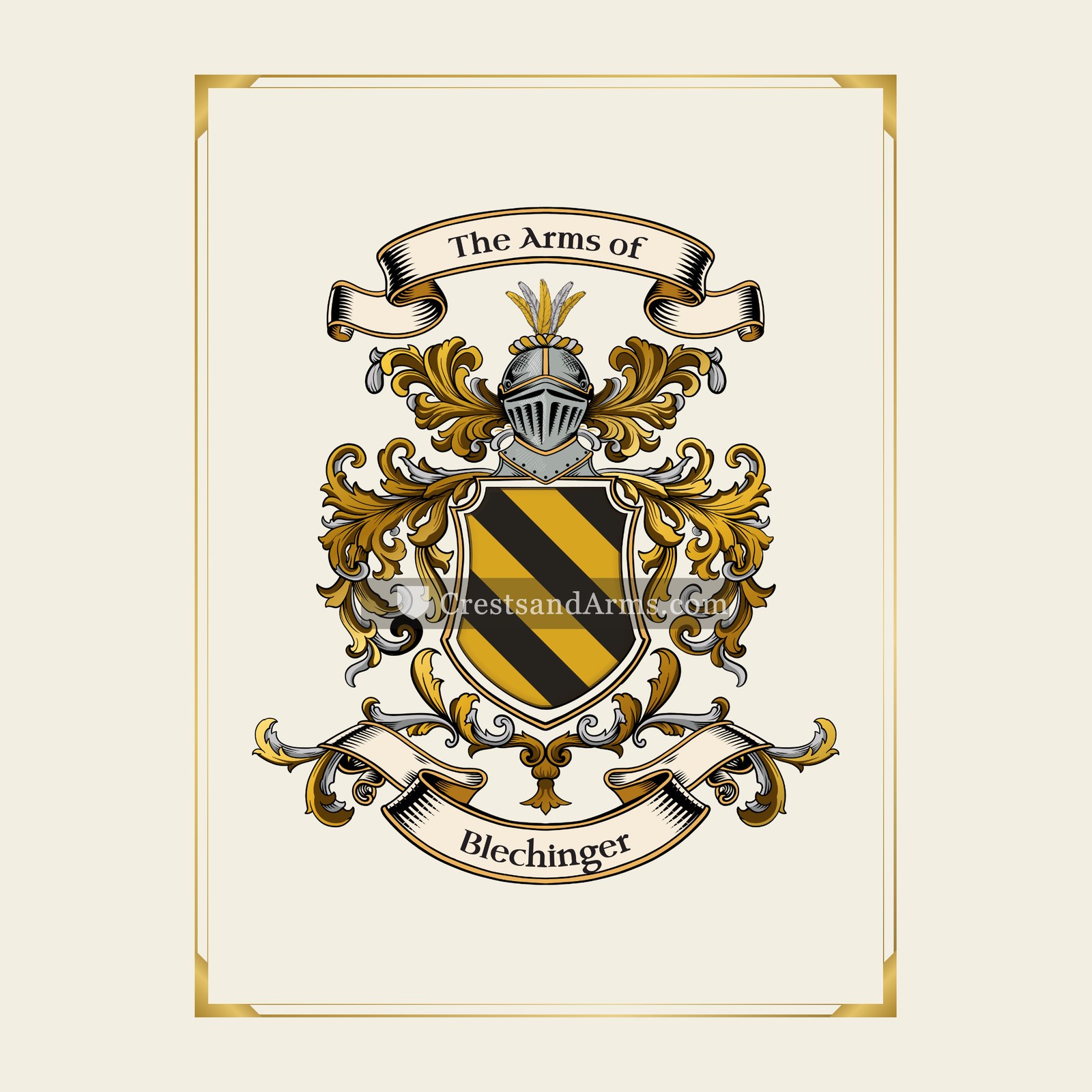 With gold border