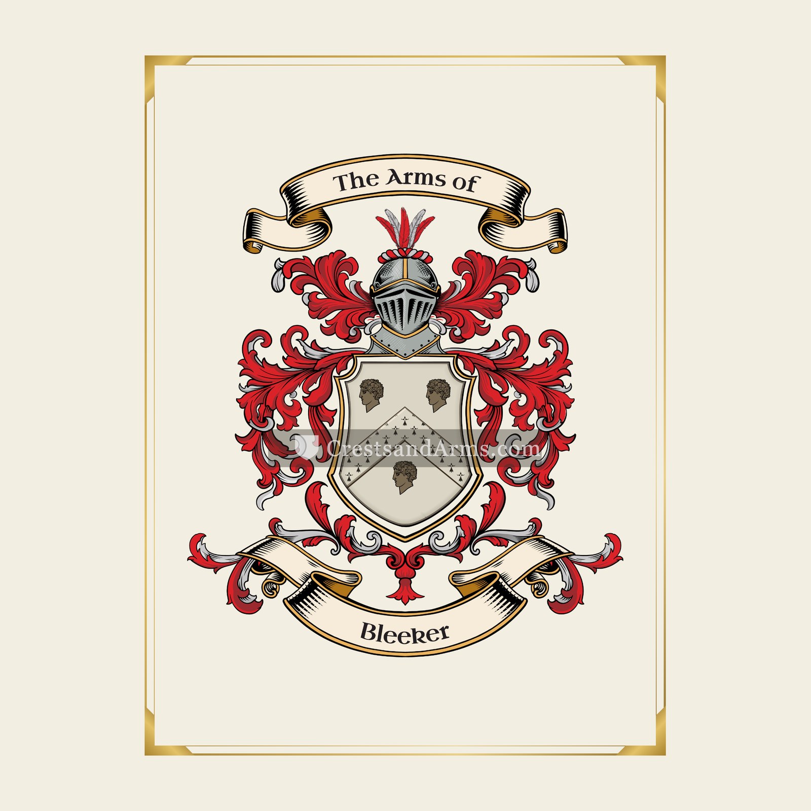 With gold border
