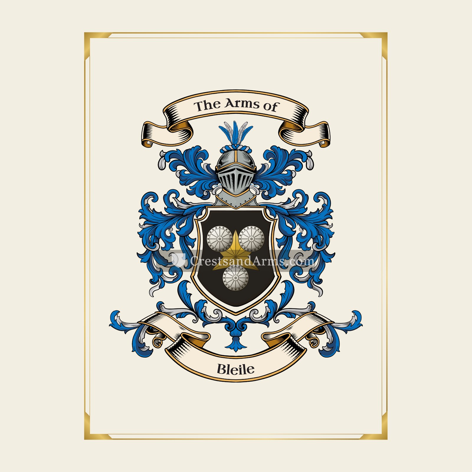 With gold border