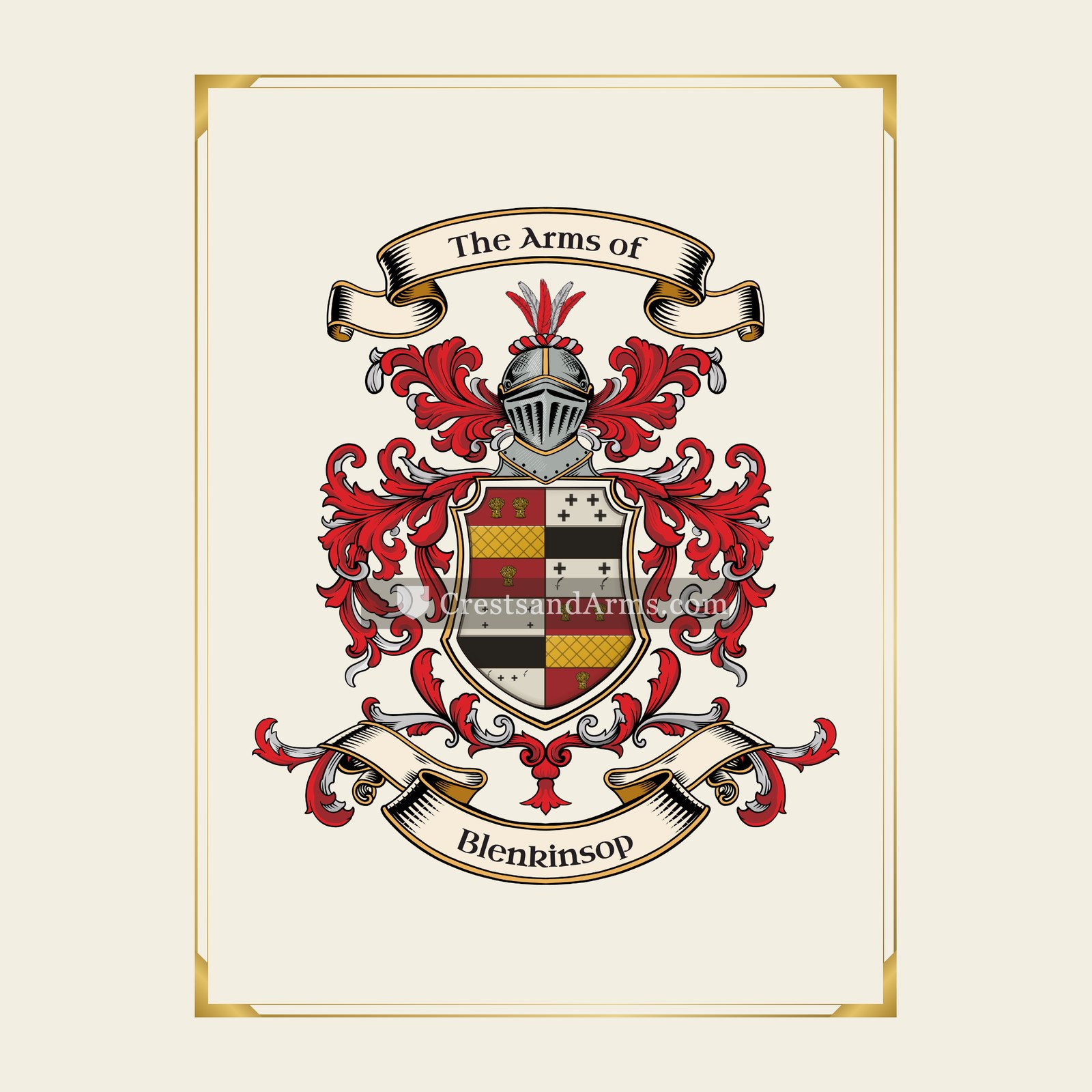 With gold border