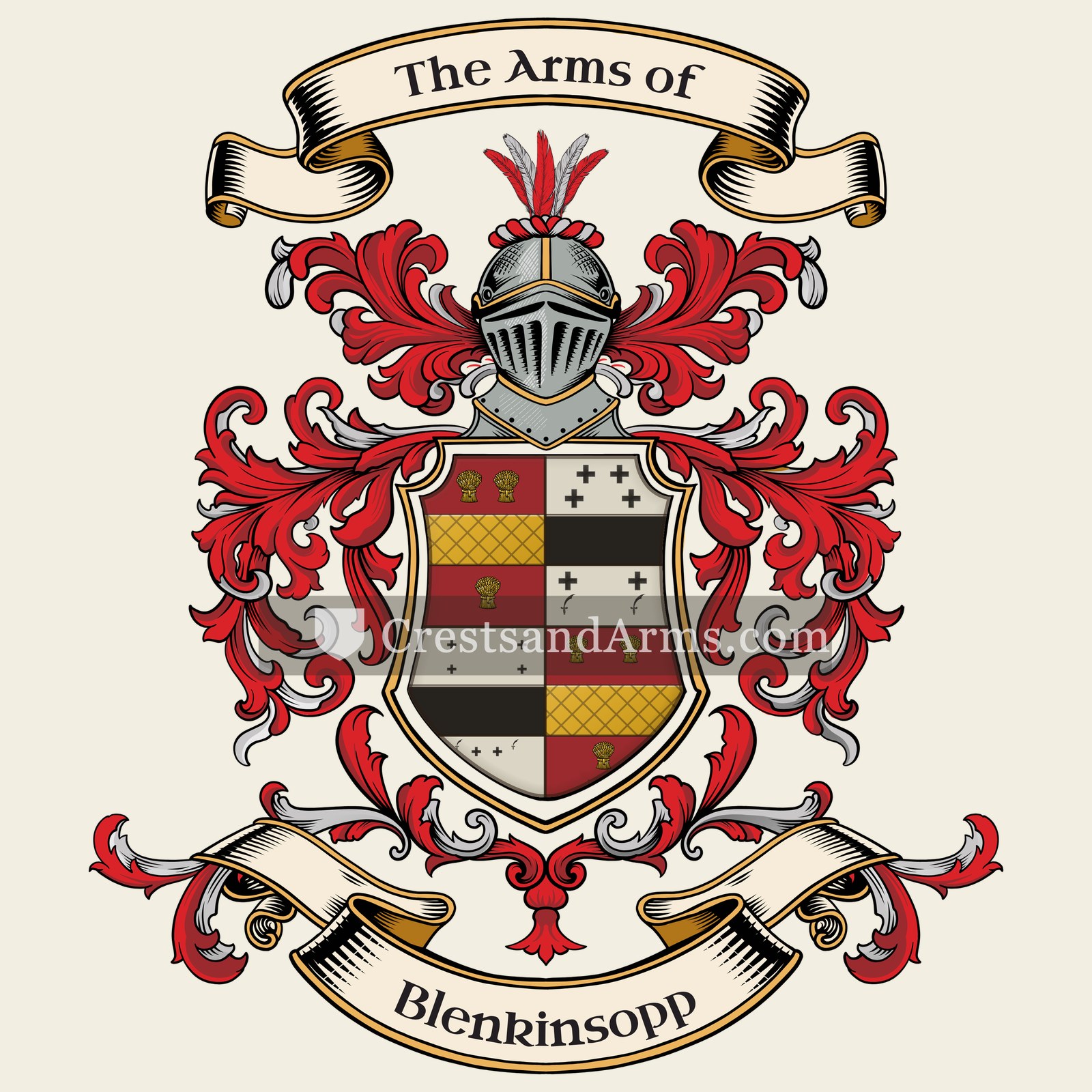 The Blenkinsopp coat of arms, drawn from the recorded blazon