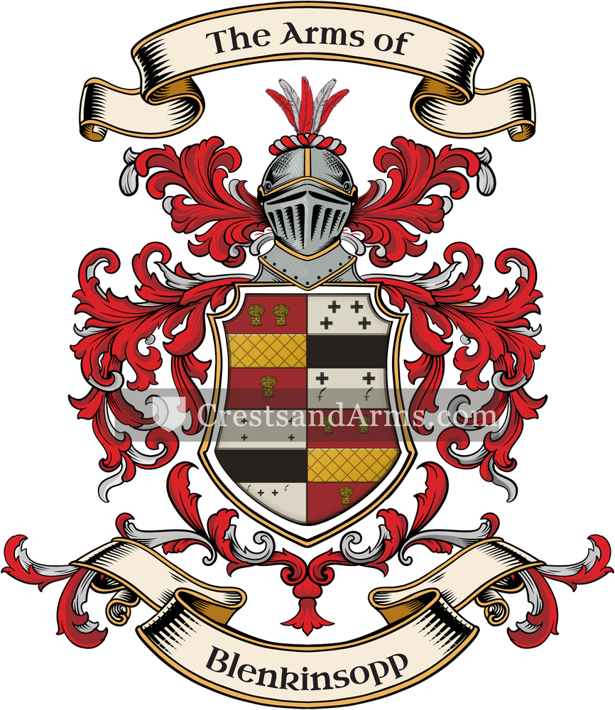 The Blenkinsopp coat of arms, drawn from the recorded blazon
