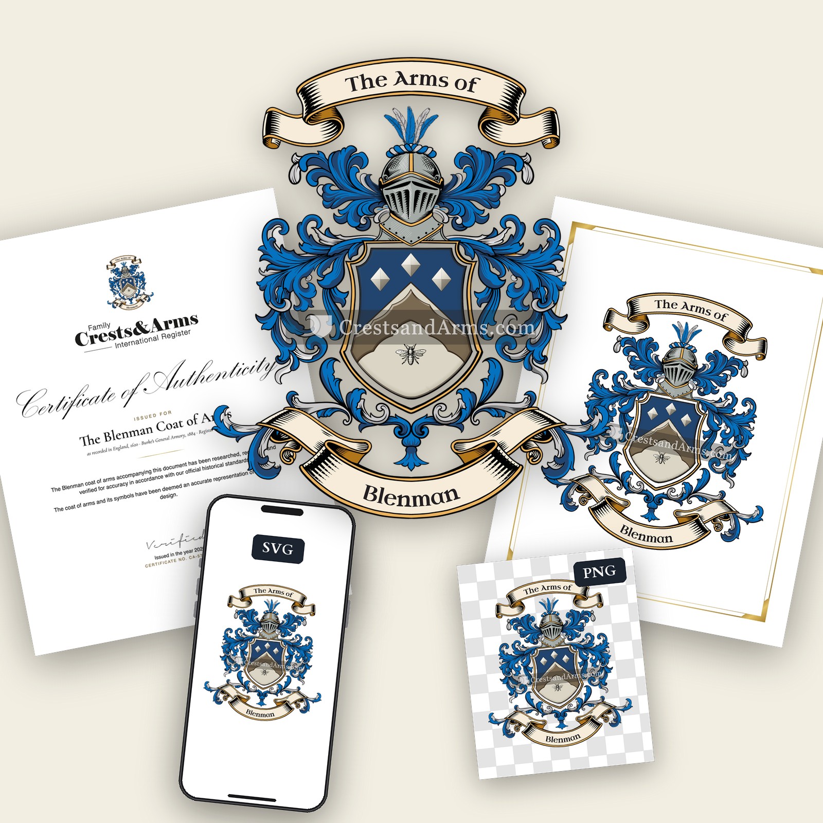 The Blenman arms on the coat of arms — digital pack