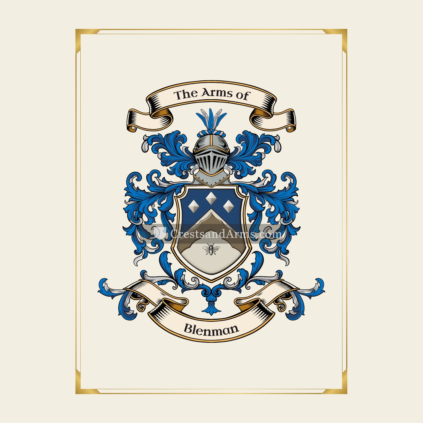 With gold border