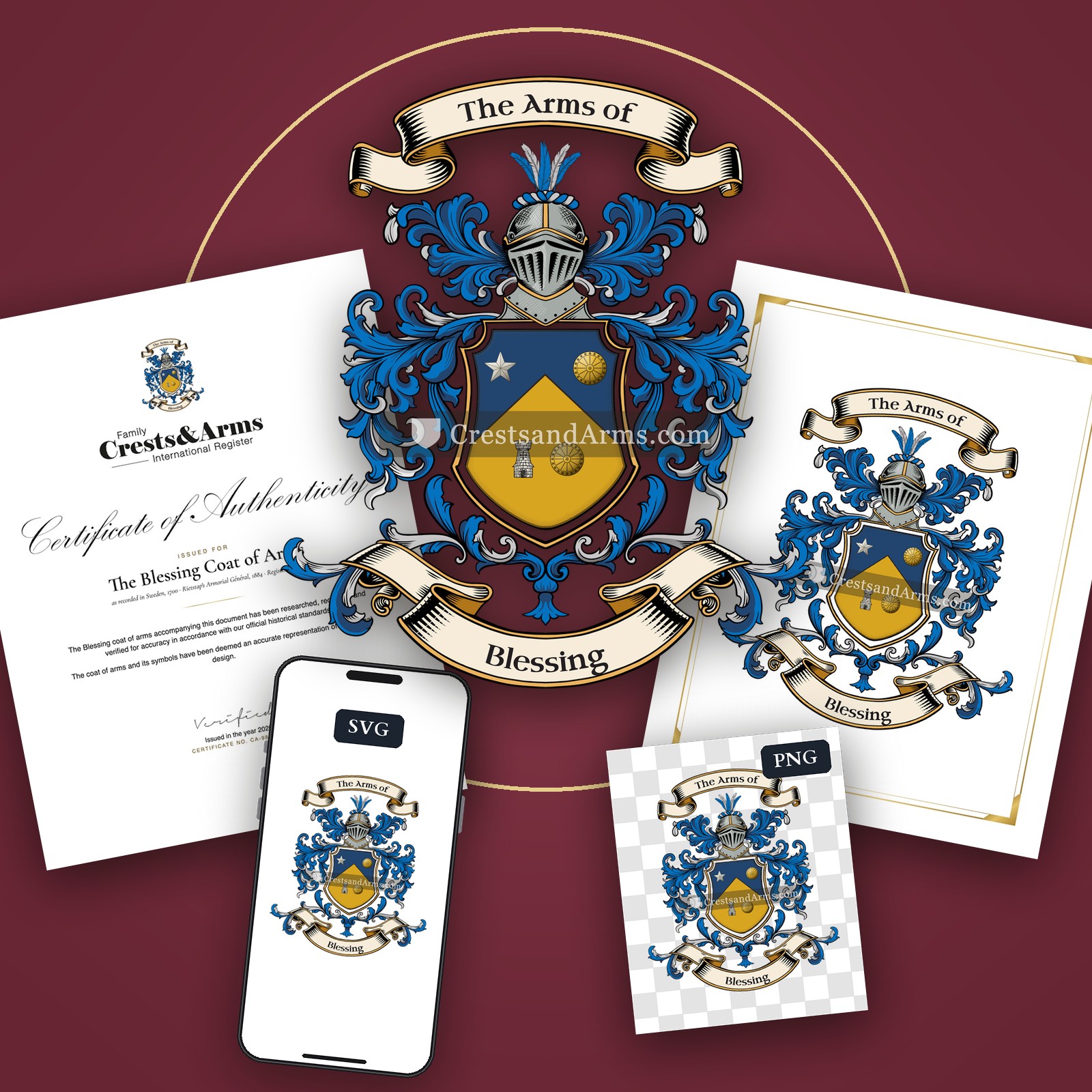 The Blessing arms on the coat of arms — digital pack