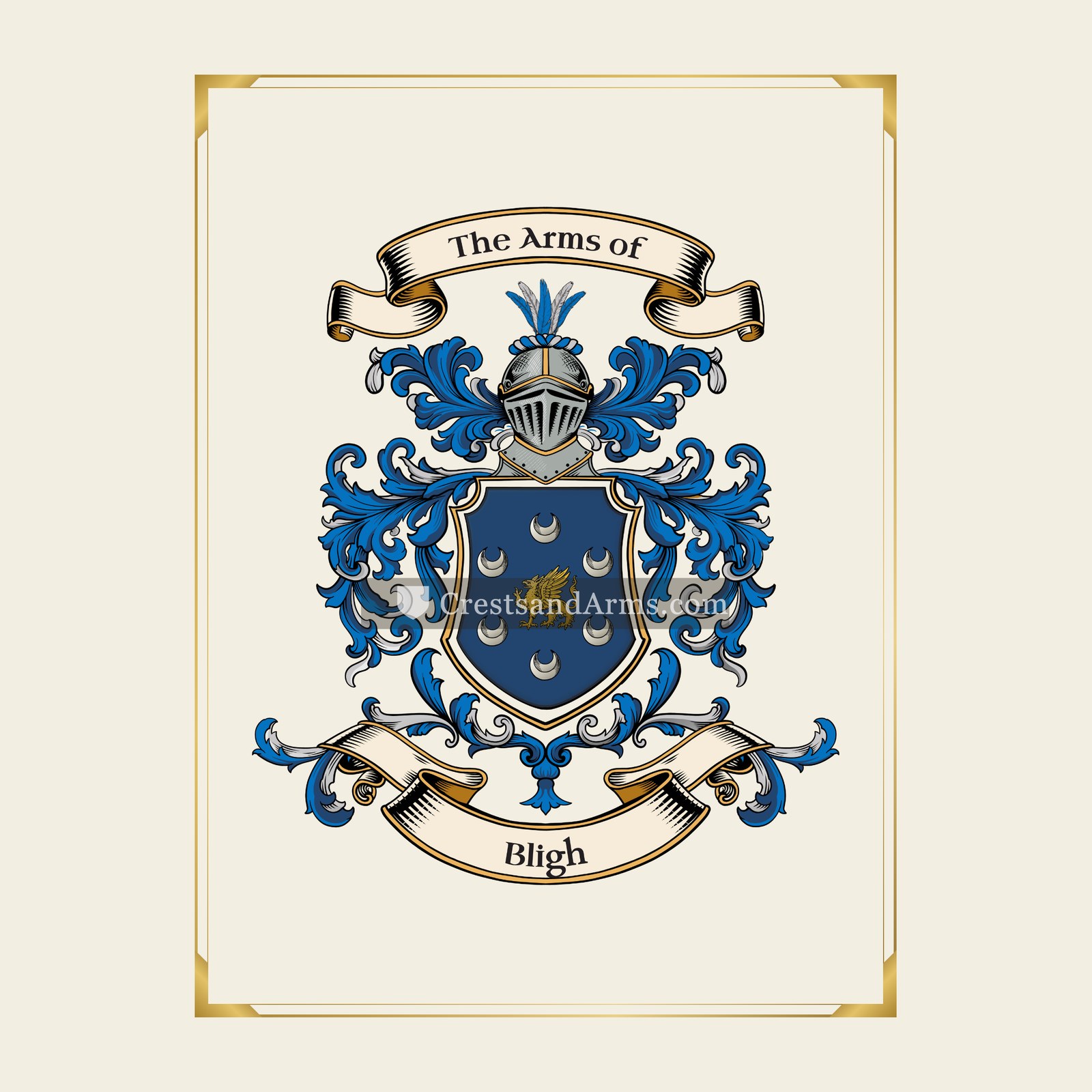 With gold border