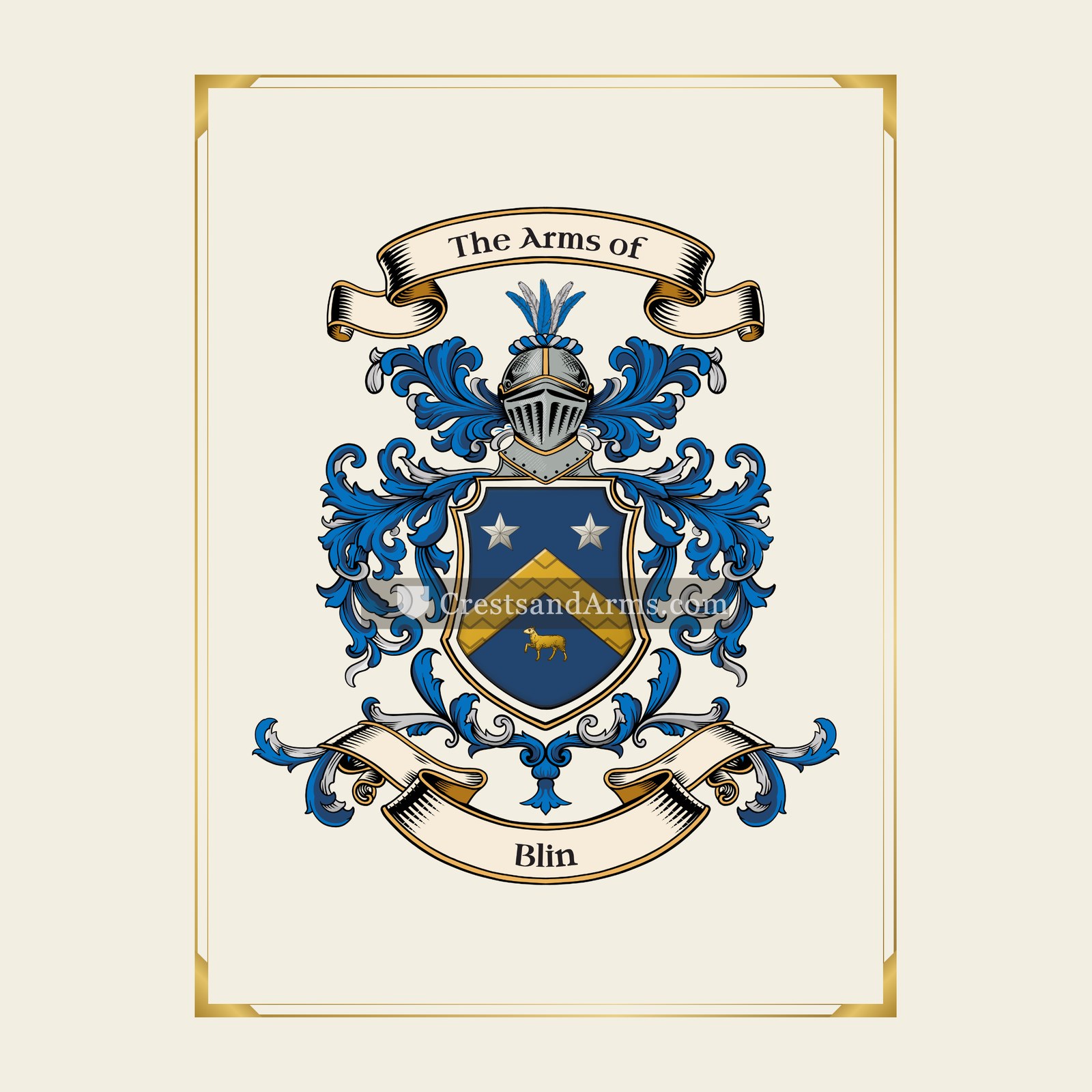 With gold border