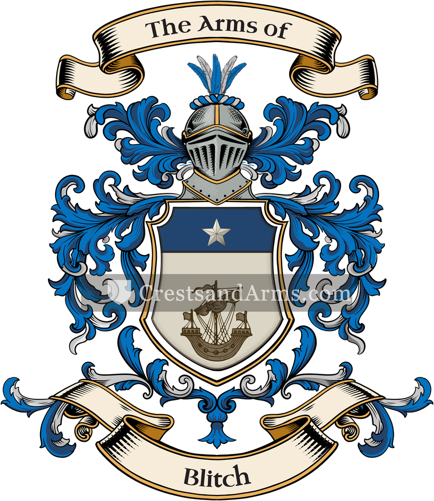 The Blitch coat of arms, drawn from the recorded blazon