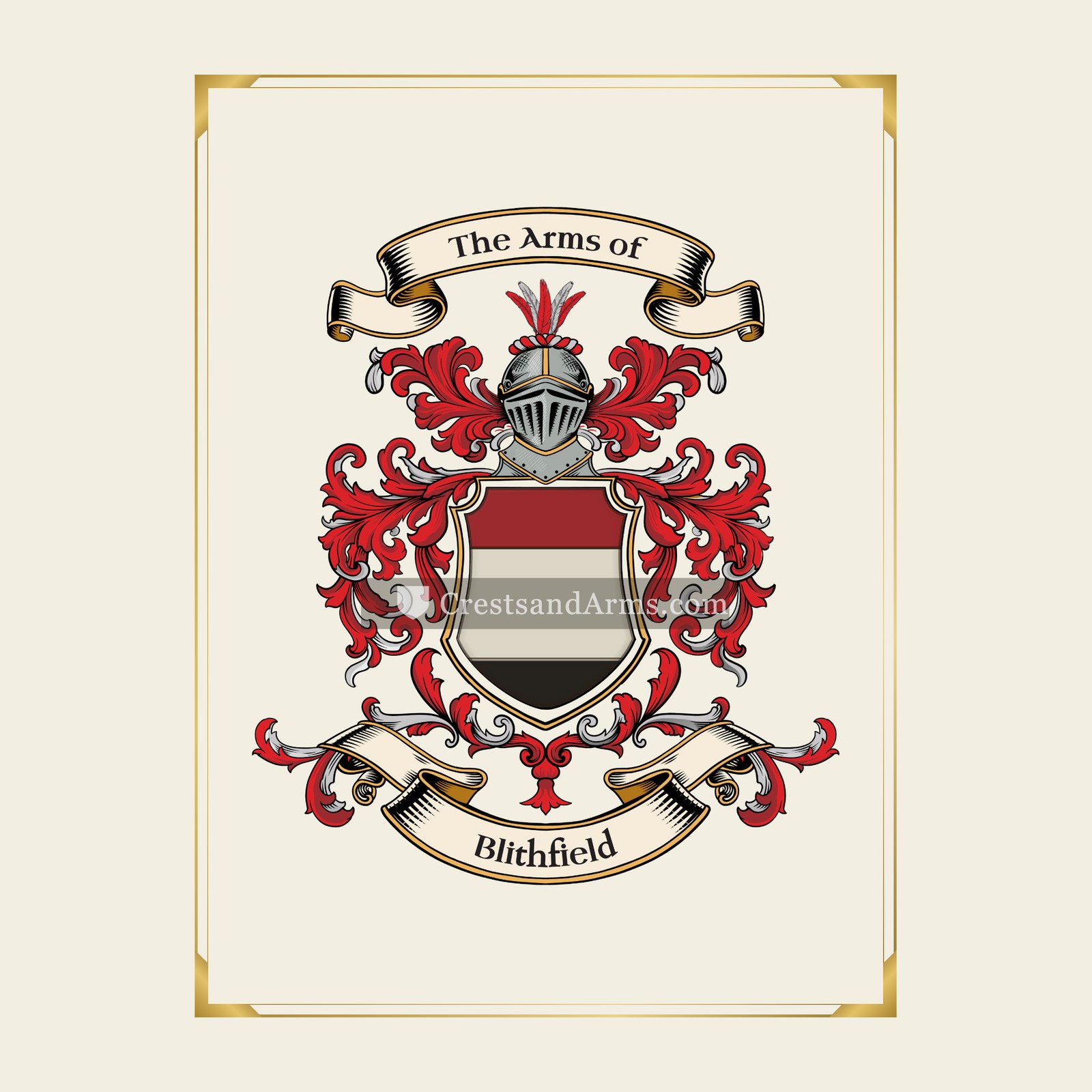 With gold border