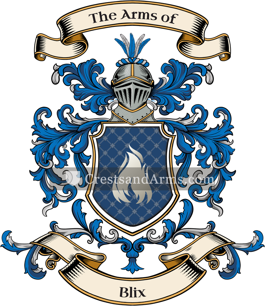 The Blix coat of arms, drawn from the recorded blazon