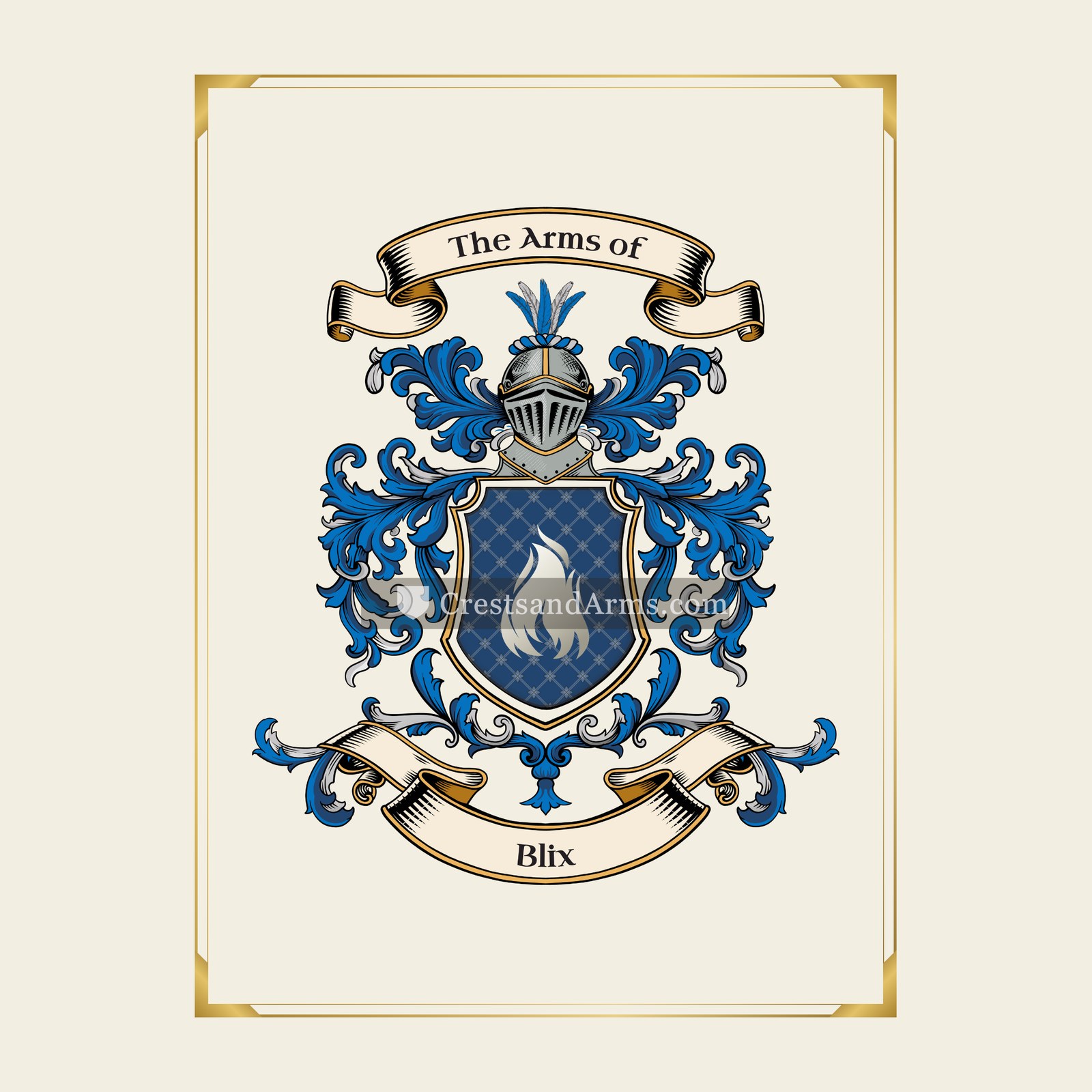 With gold border