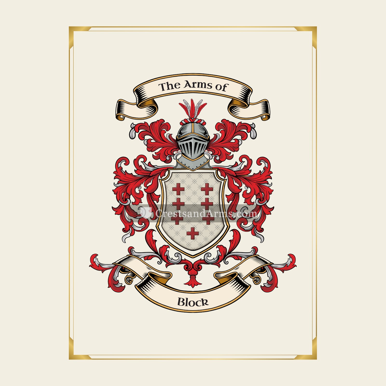 With gold border