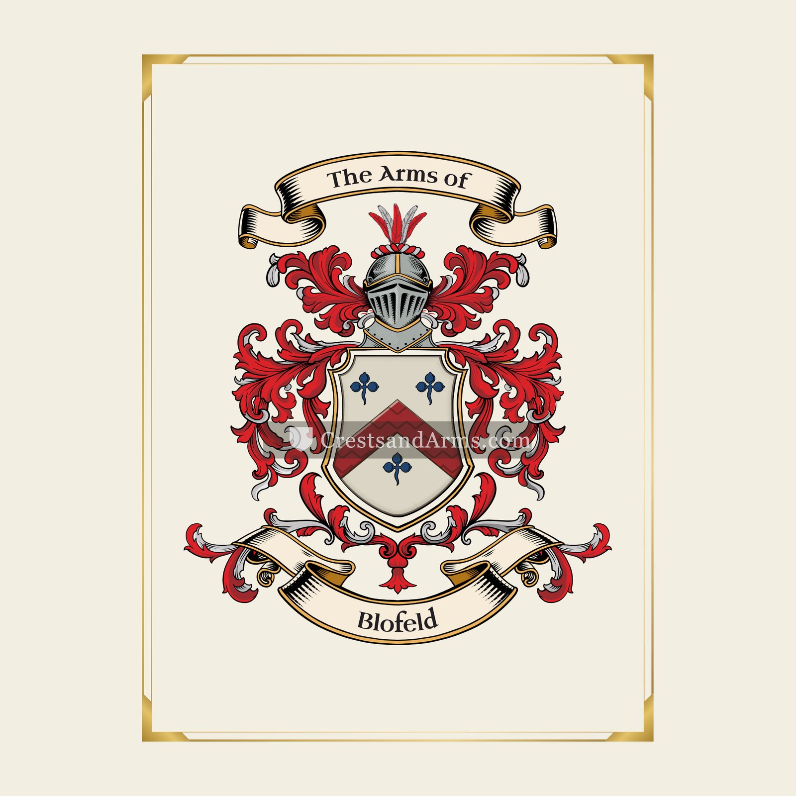 With gold border