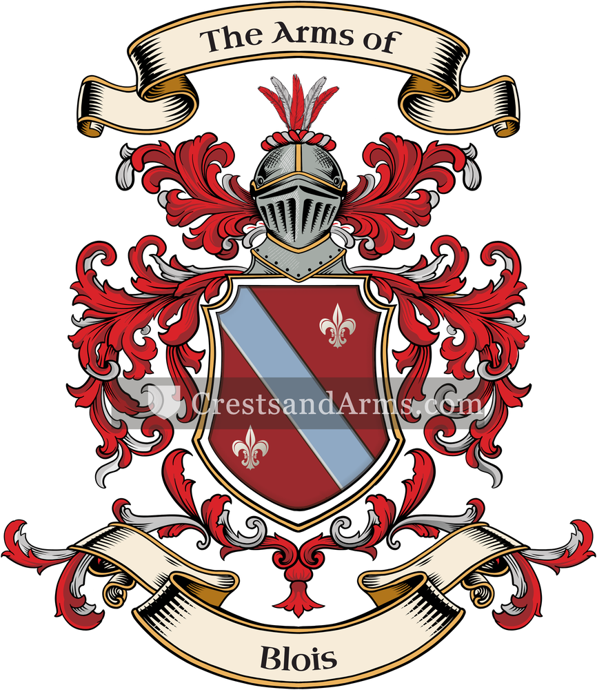 The Blois coat of arms, drawn from the recorded blazon