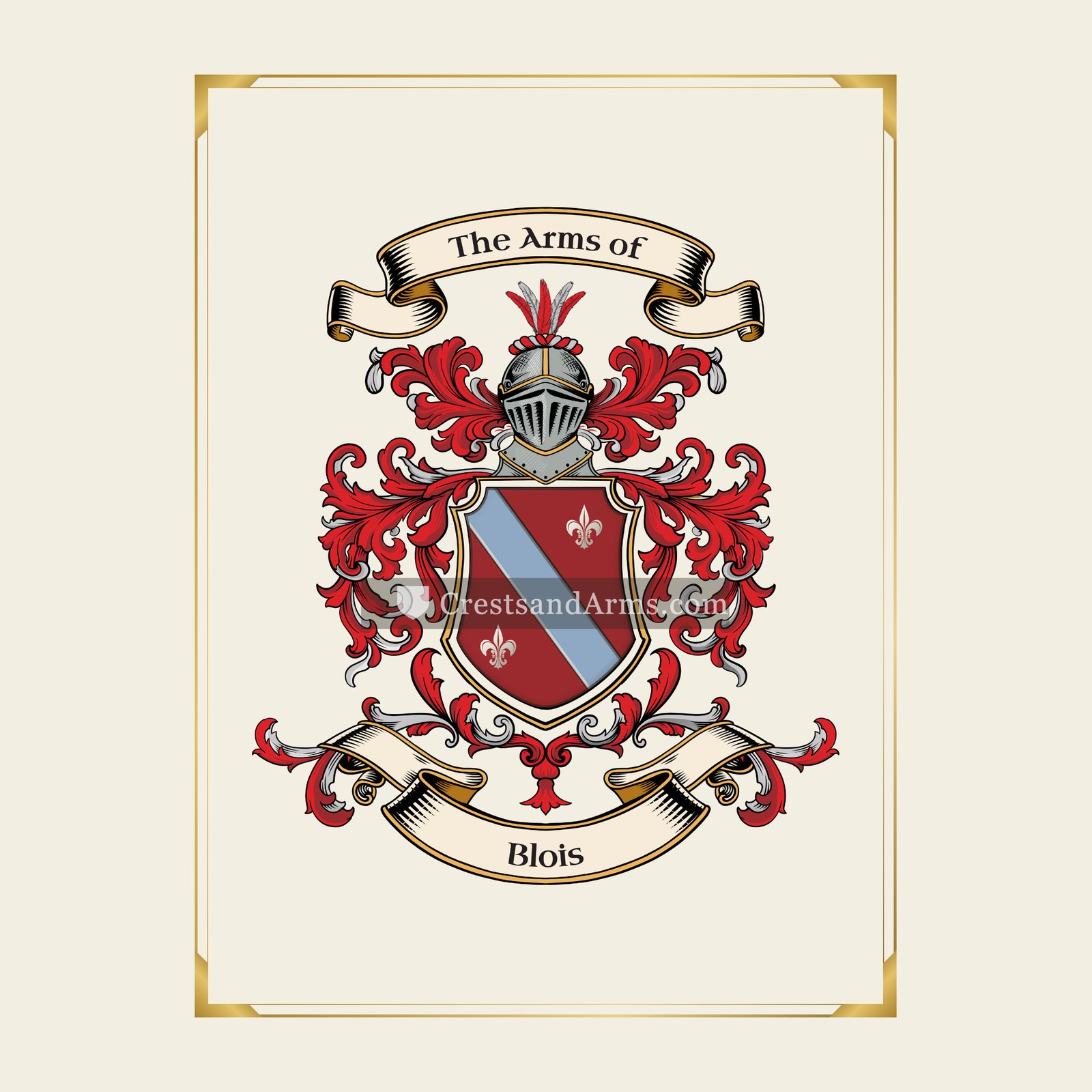 With gold border
