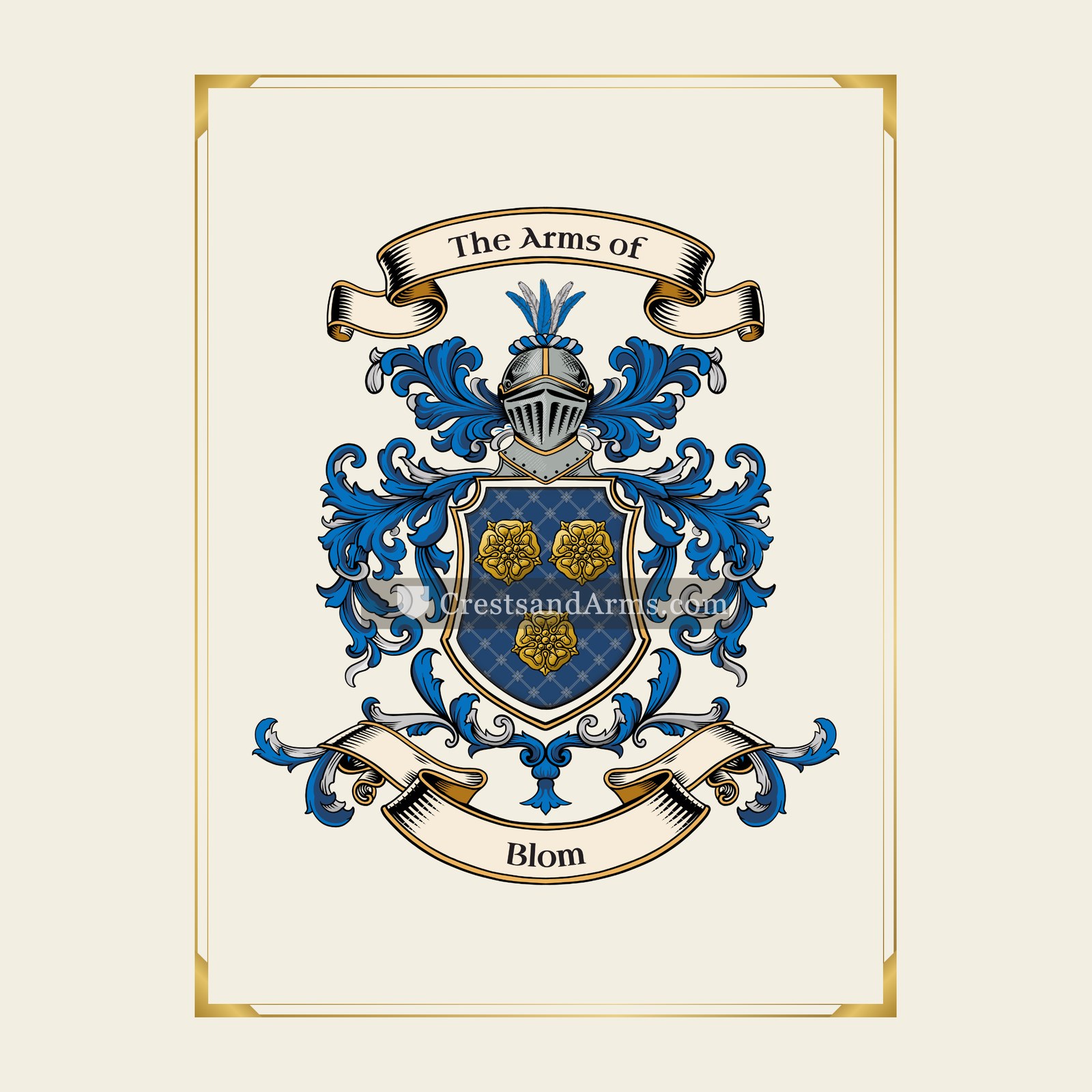 With gold border