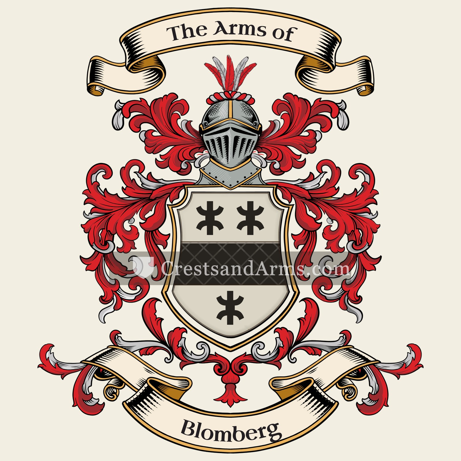 The Blomberg coat of arms, drawn from the recorded blazon