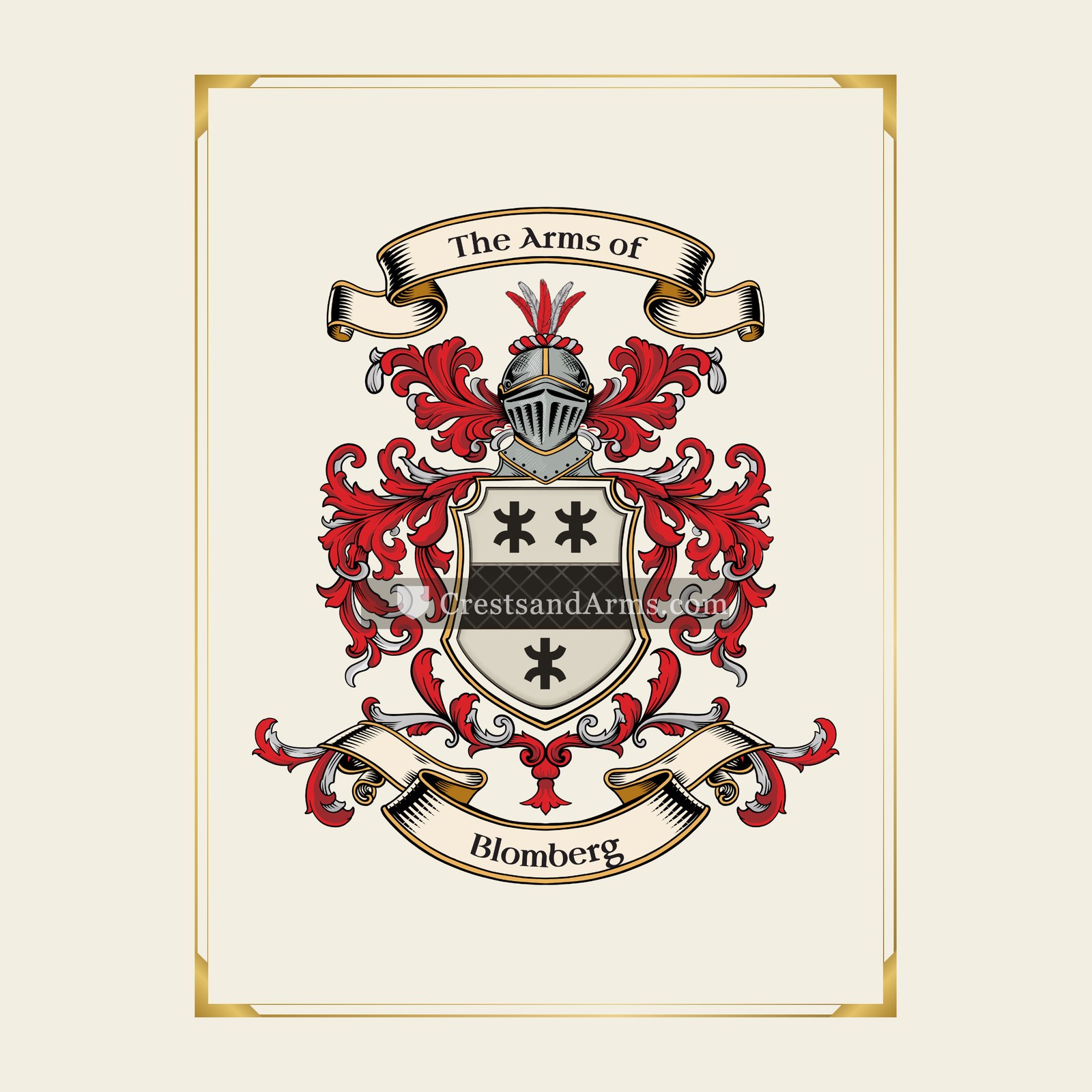 With gold border