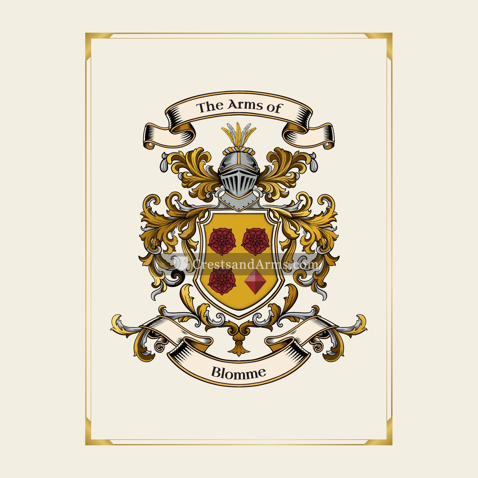 With gold border