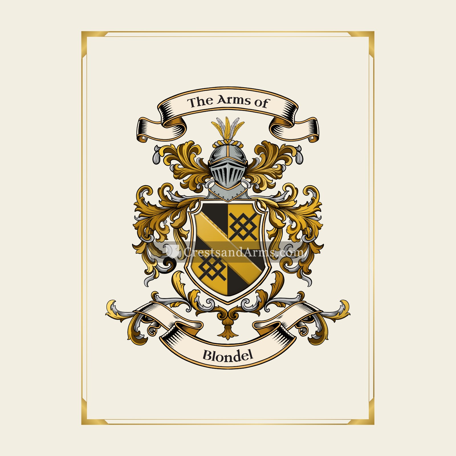 With gold border