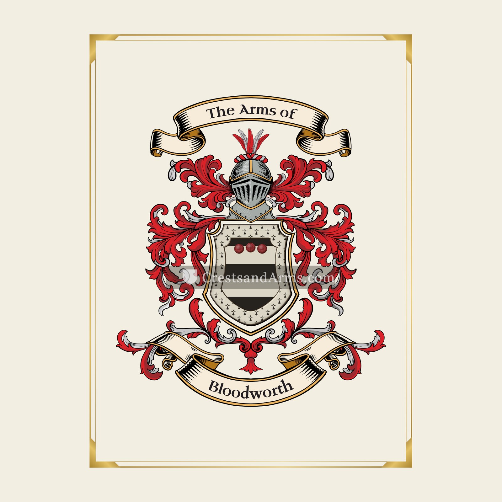 With gold border