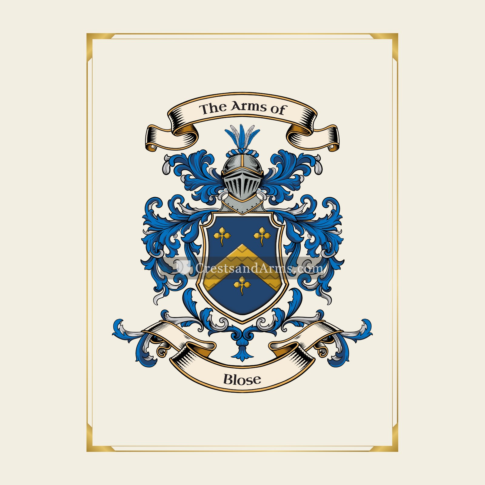 With gold border