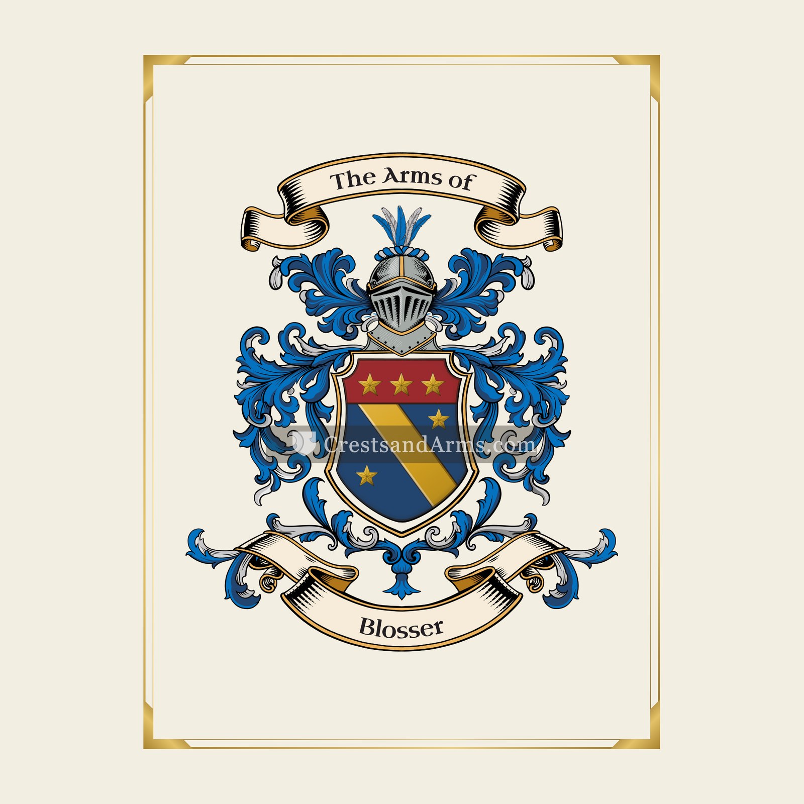 With gold border