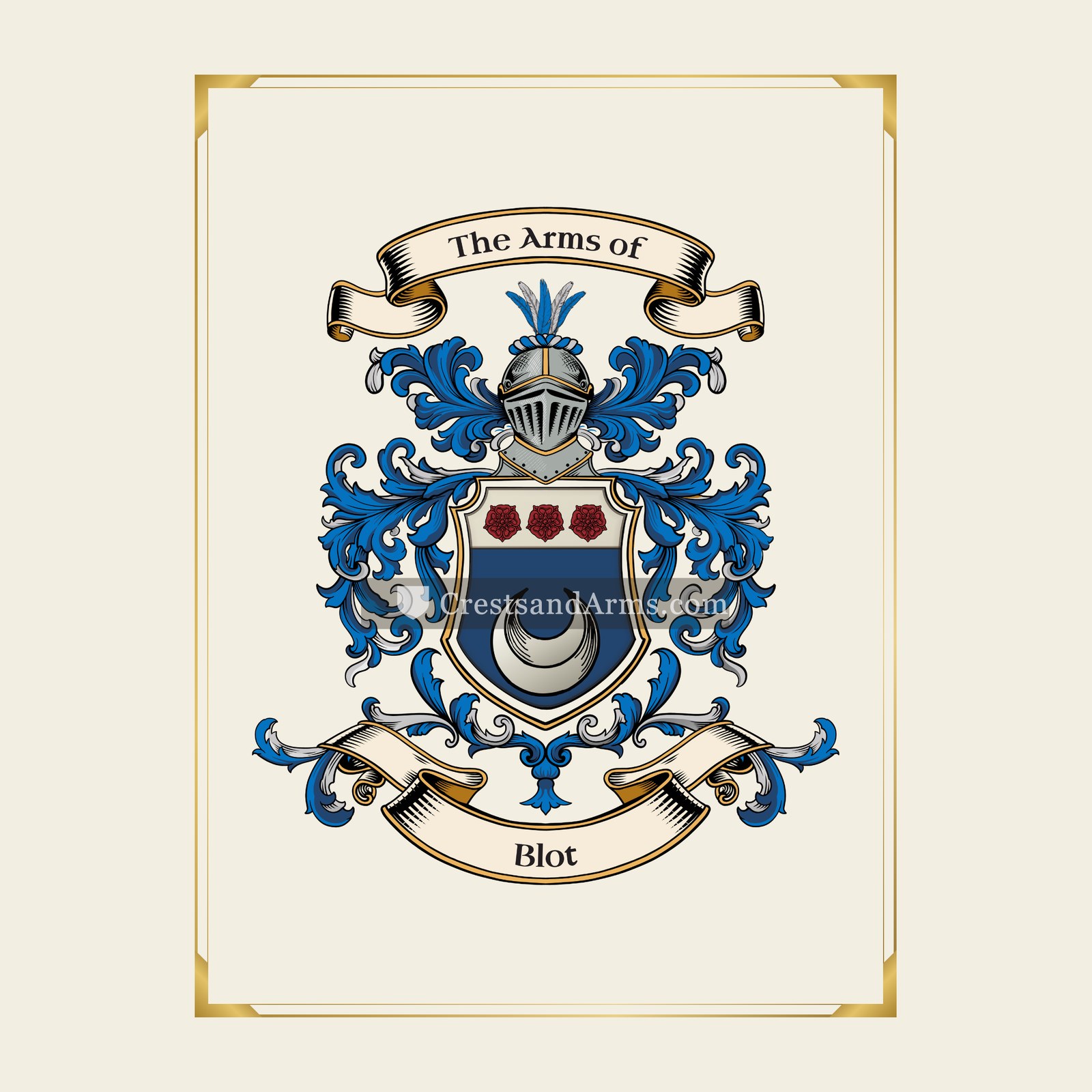 With gold border