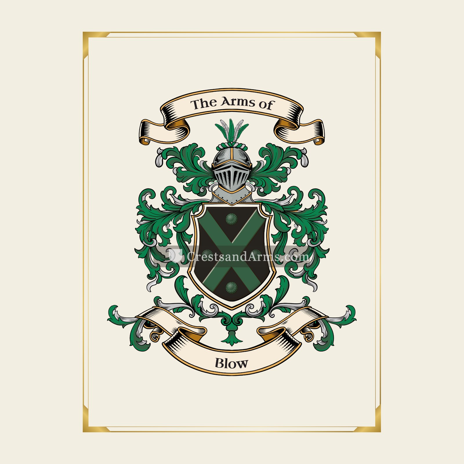 With gold border