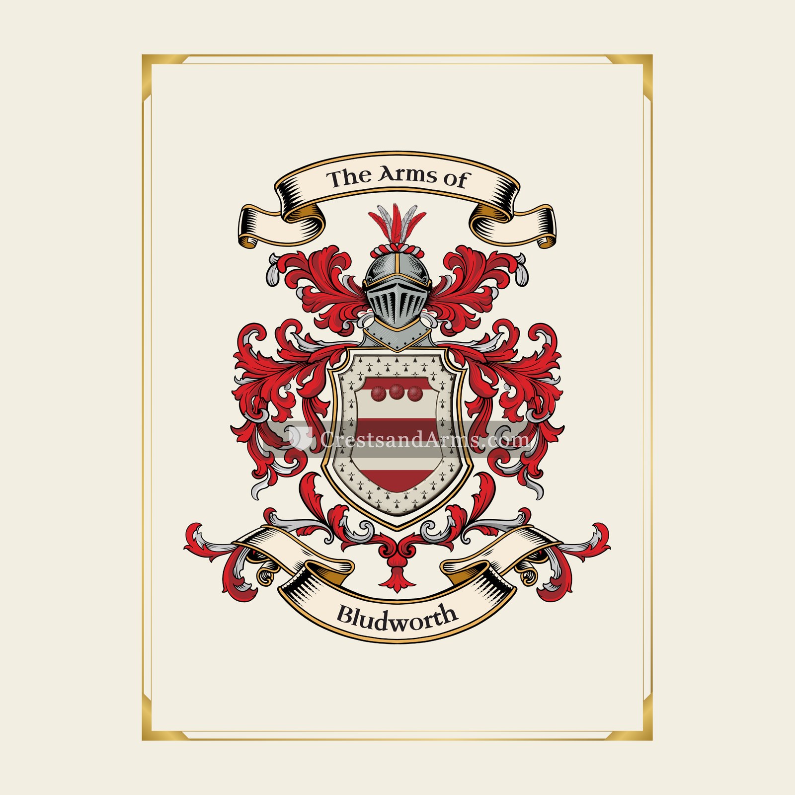 With gold border
