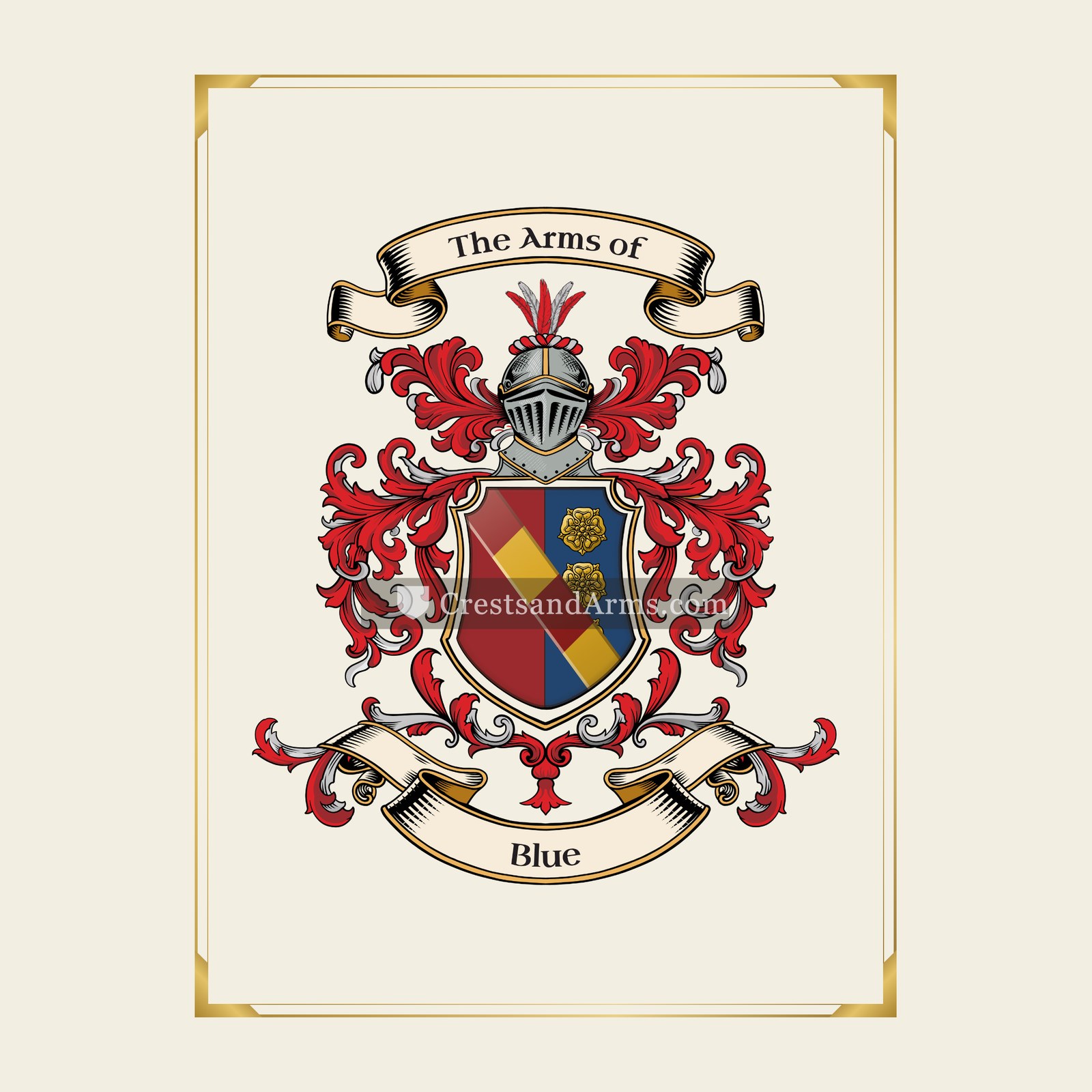 With gold border