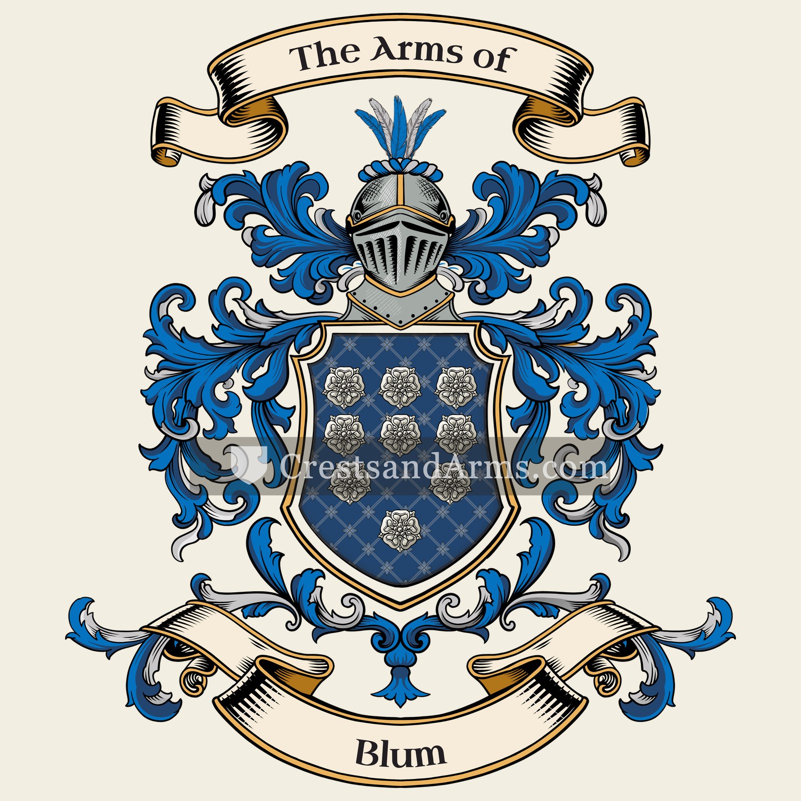 The Blum coat of arms, drawn from the recorded blazon