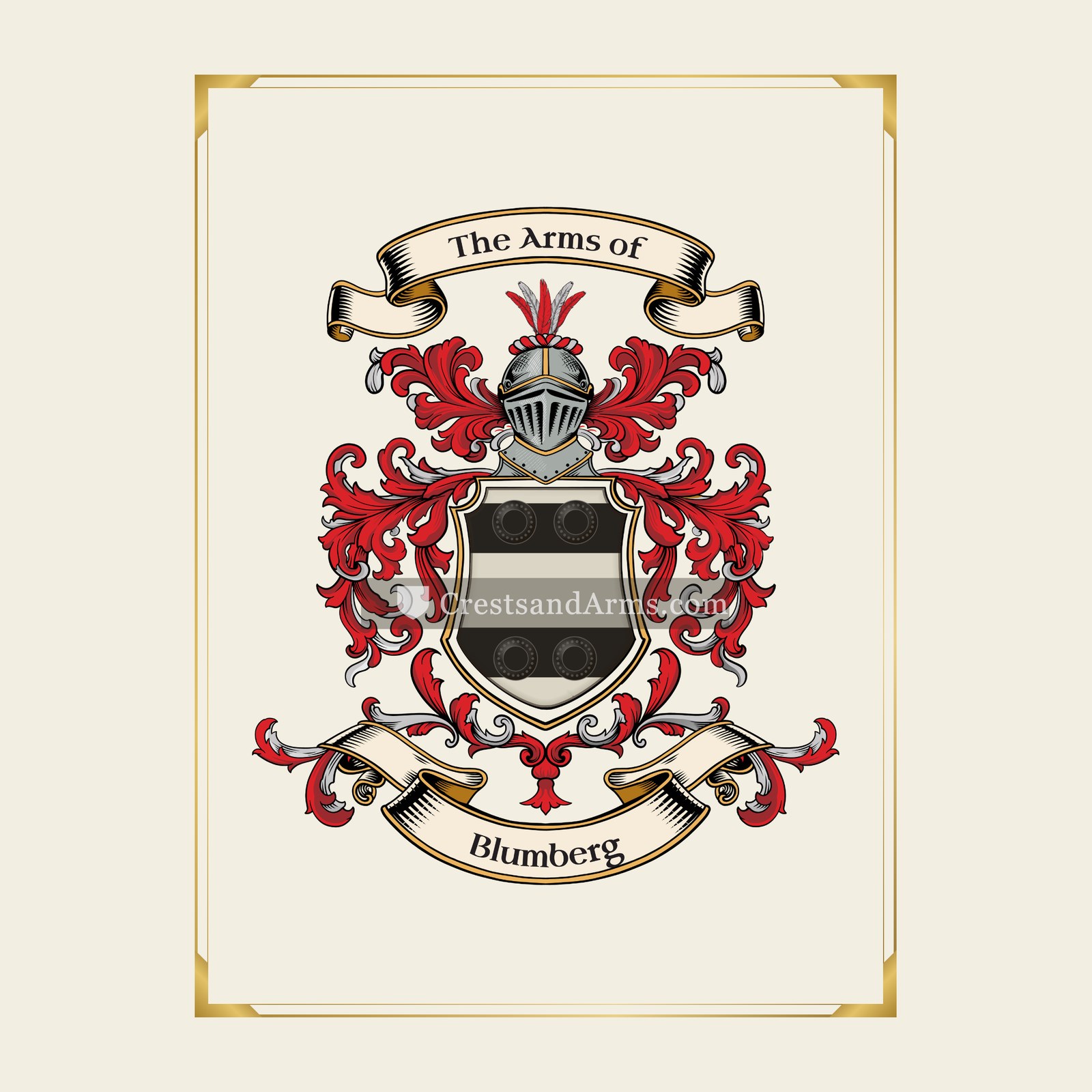 With gold border