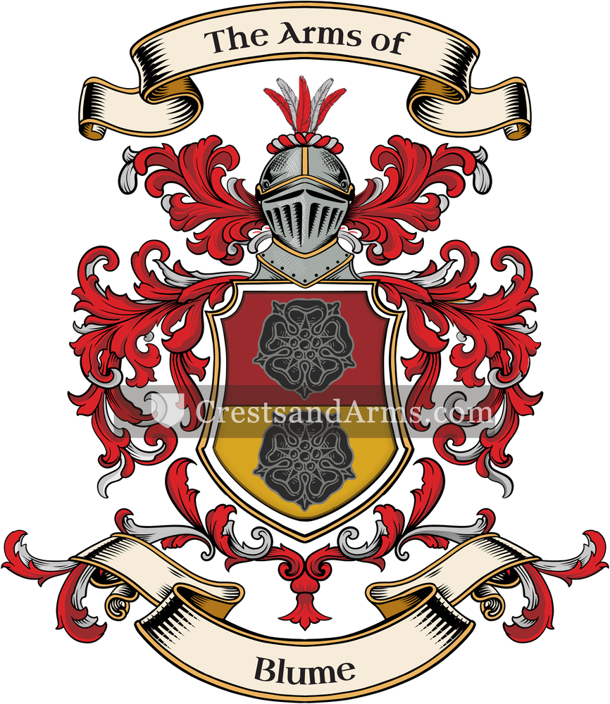 The Blume coat of arms, drawn from the recorded blazon